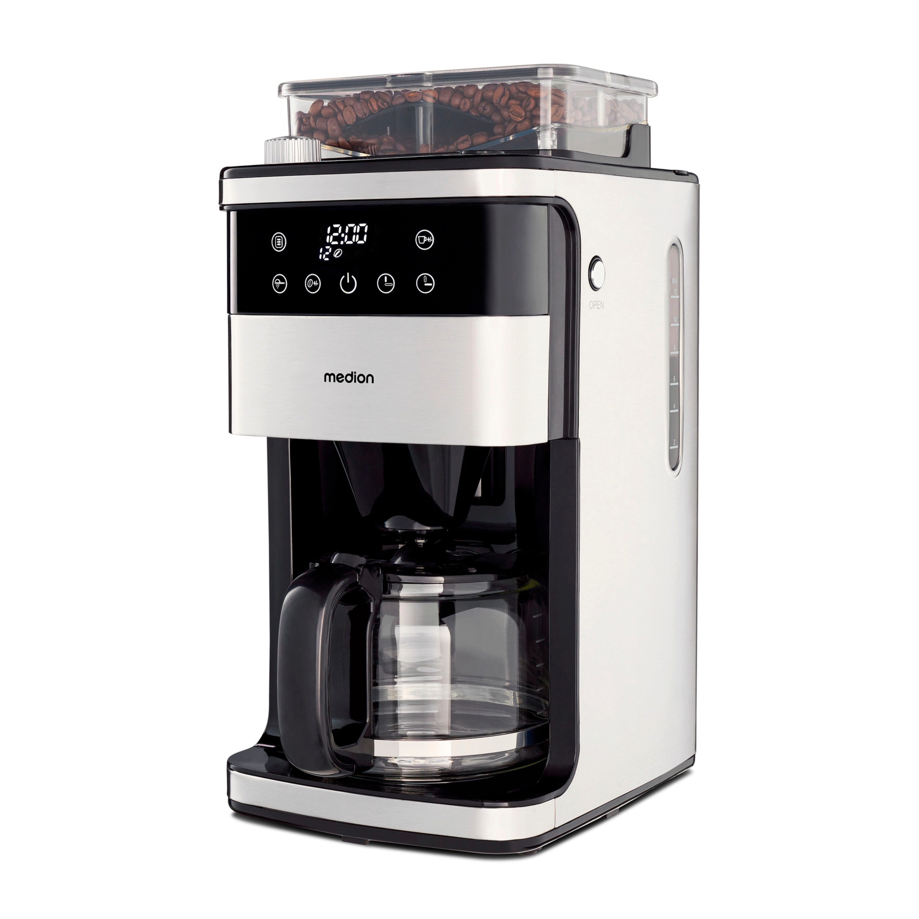 Medion® Toaster Kaffeemaschine mit Mahlwerk MEDION (MD 19899), 800 W