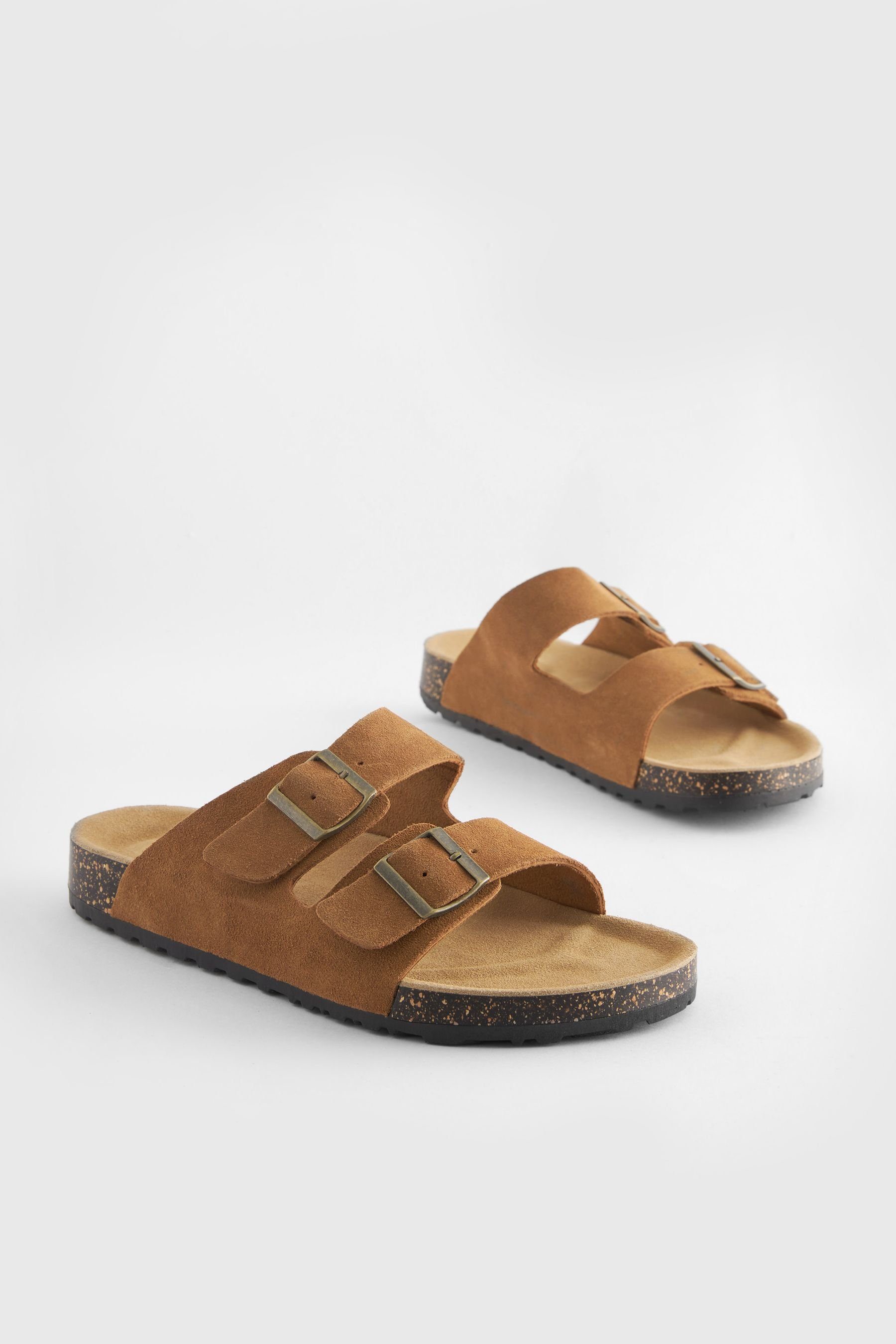 Next Ledersandalen mit zwei Schnallen Pantolette günstig online kaufen