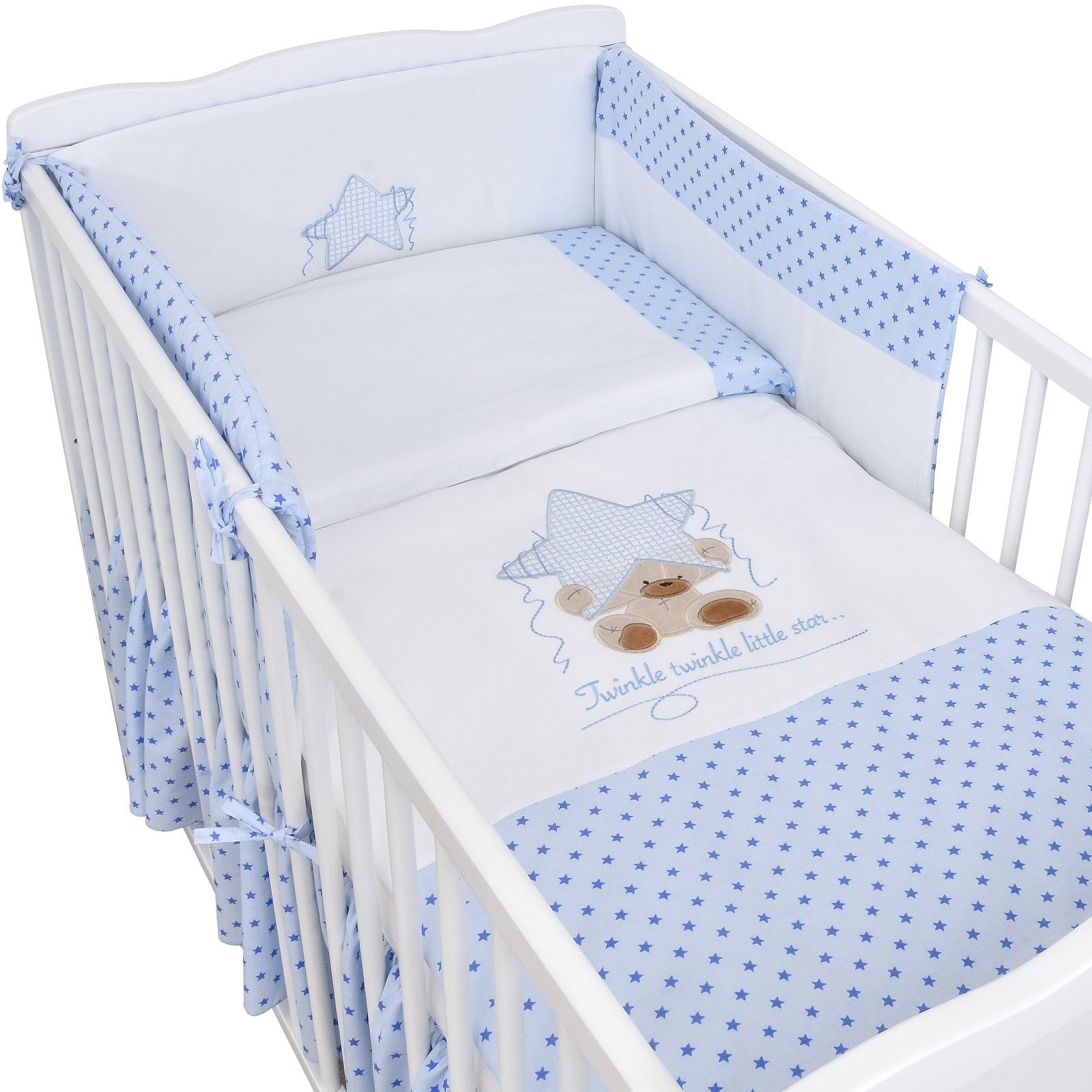 Baby-Delux Komplettbett Babybett Jack Komplettset, 10-tlg., Kinderbett 70x140 cm weiß, Bettset verschiedene Designs