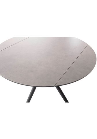 MCA furniture Valgomojo stalas RUBIKON Stalas 90-135 cm (Einzelstück) Keramik metalas Längsseitenauszug išskleidžiamas 13 mm