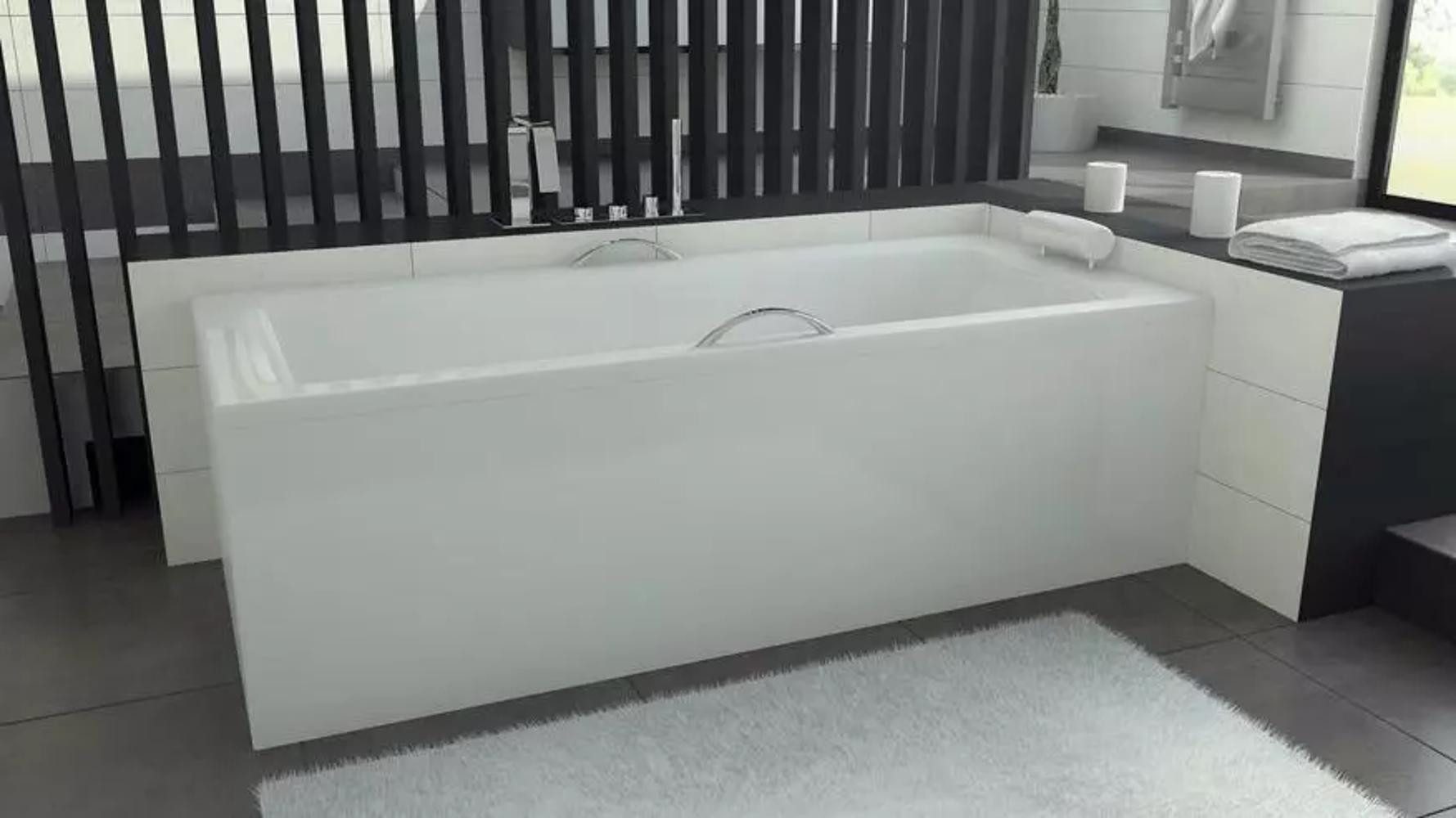 Xlmoebel Badewanne Rechteckige Eckwanne in Weiß aus hochwertigem Material, (1-tlg), Hergestellt in Europa