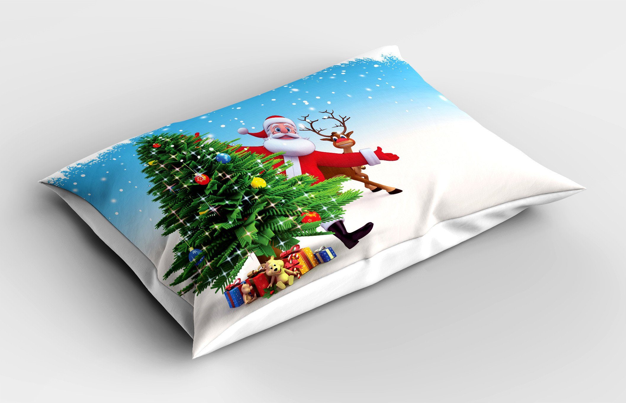 Kissenbezüge Dekorativer Standard King Size Gedruckter Abakuhaus Reindeer Xmas Kissenbezug, Stück), Geschenke (1 Weihnachtsmann