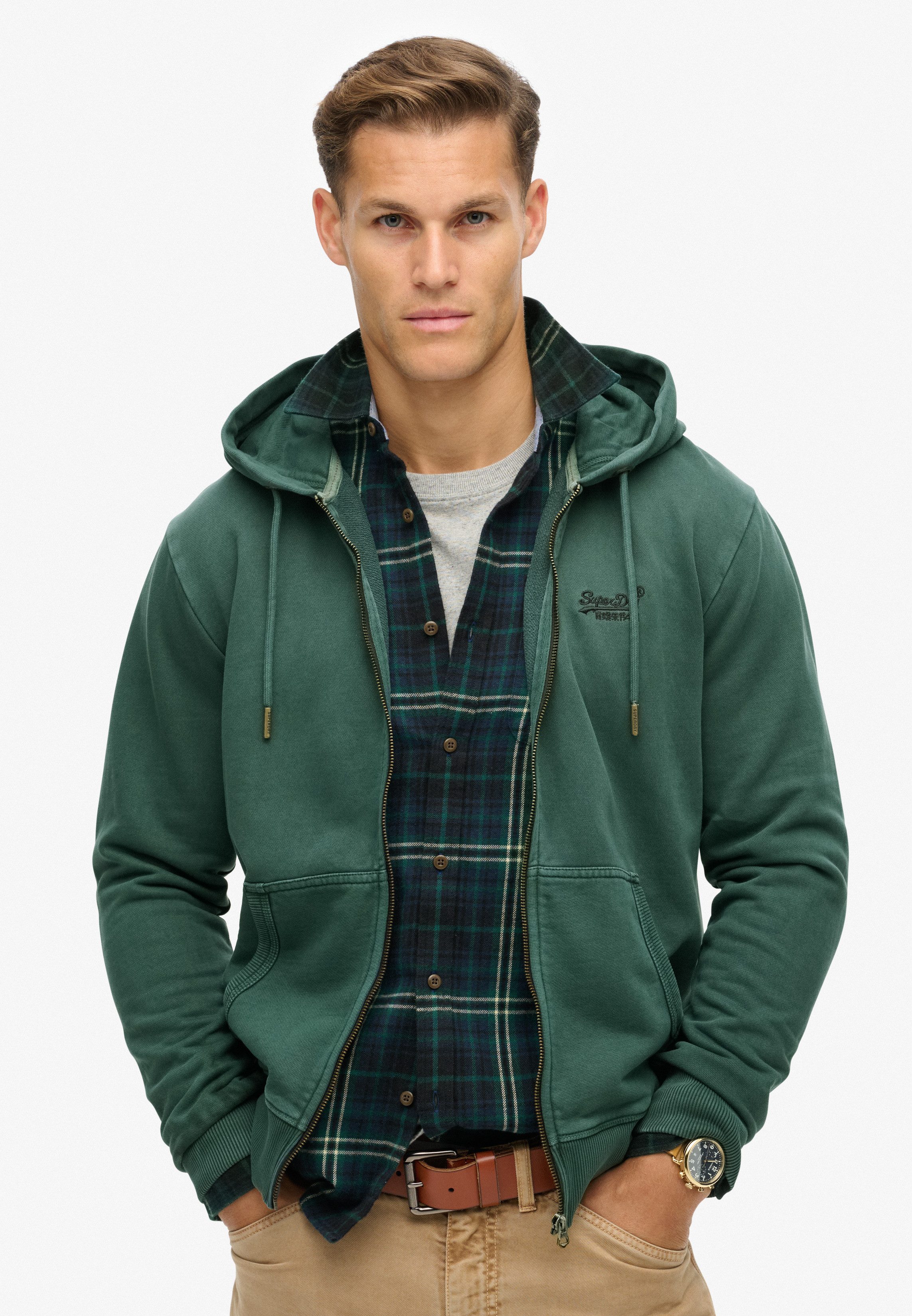 Superdry Kapuzensweatjacke ESSENTIAL LOGO WASHED ZIPHOOD günstig online kaufen