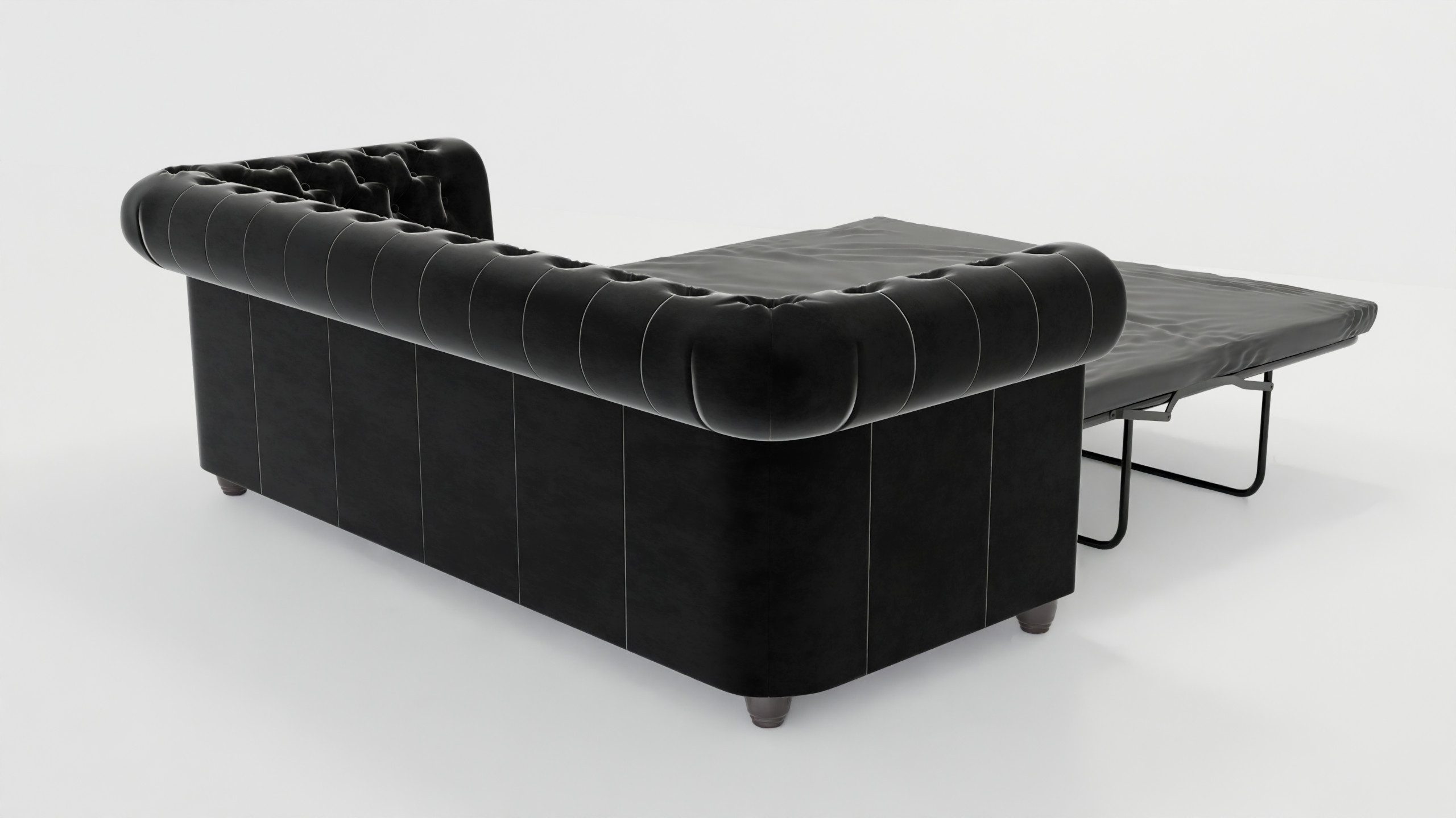 S-Style Möbel Polstergarnitur Chesterfield Lena mit Schlaffunktion 3+2+1 aus Samt-Stoff, Holzfüßen, (3-Sitzer-Sofa mit Schlaffunktion, 2-Sitzer-Sofa, Sessel), m – Bild 5 von 5