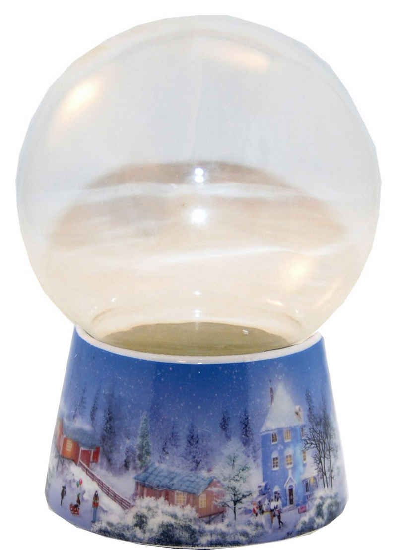 Snowglobe-for-you Schneekugel Schneekugel Bastelset 100 mm breit Porzellansockel Winterlandschaft