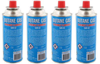 Spectrum Gaskartusche 4 x Gasflasche Butangas zum Nachfüllen 227 g Campinggas