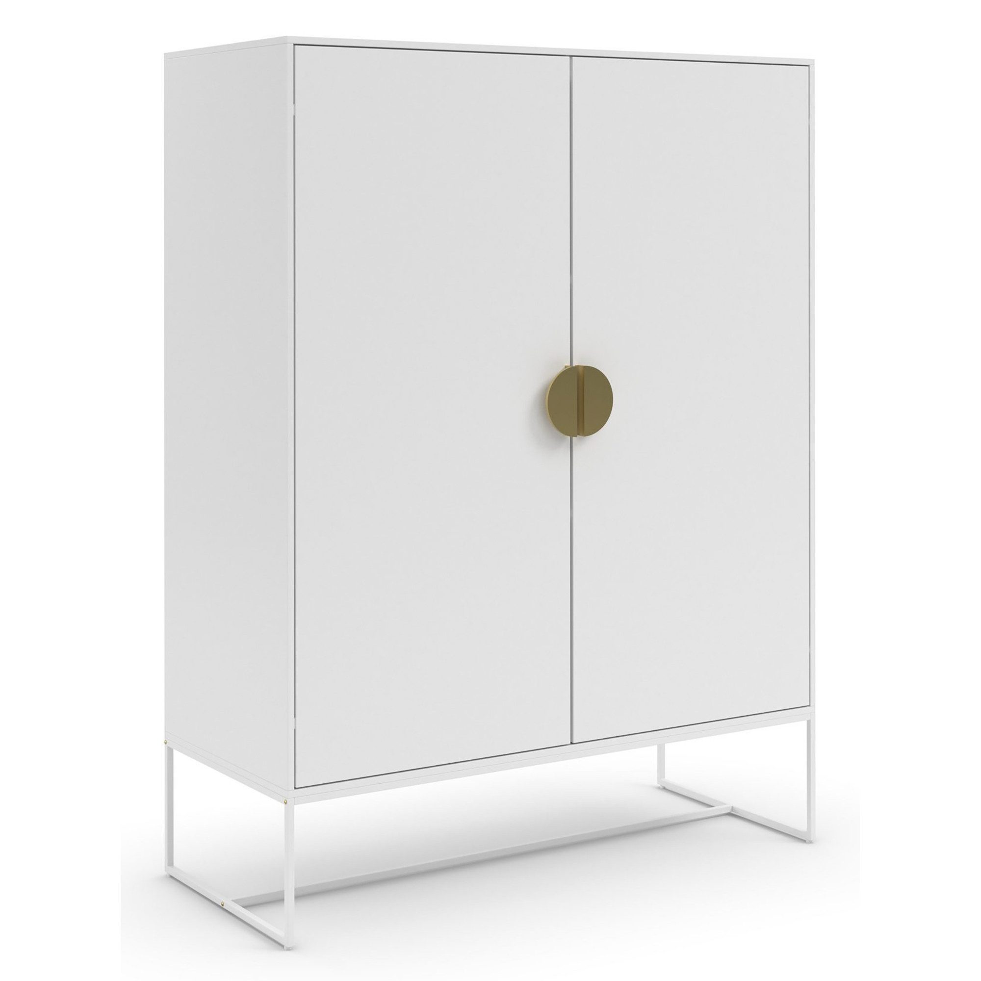 freiraum Kommode Asia, 2 Türen, 2 Böden, in Weiß - 90x125x40cm (BxHxT)