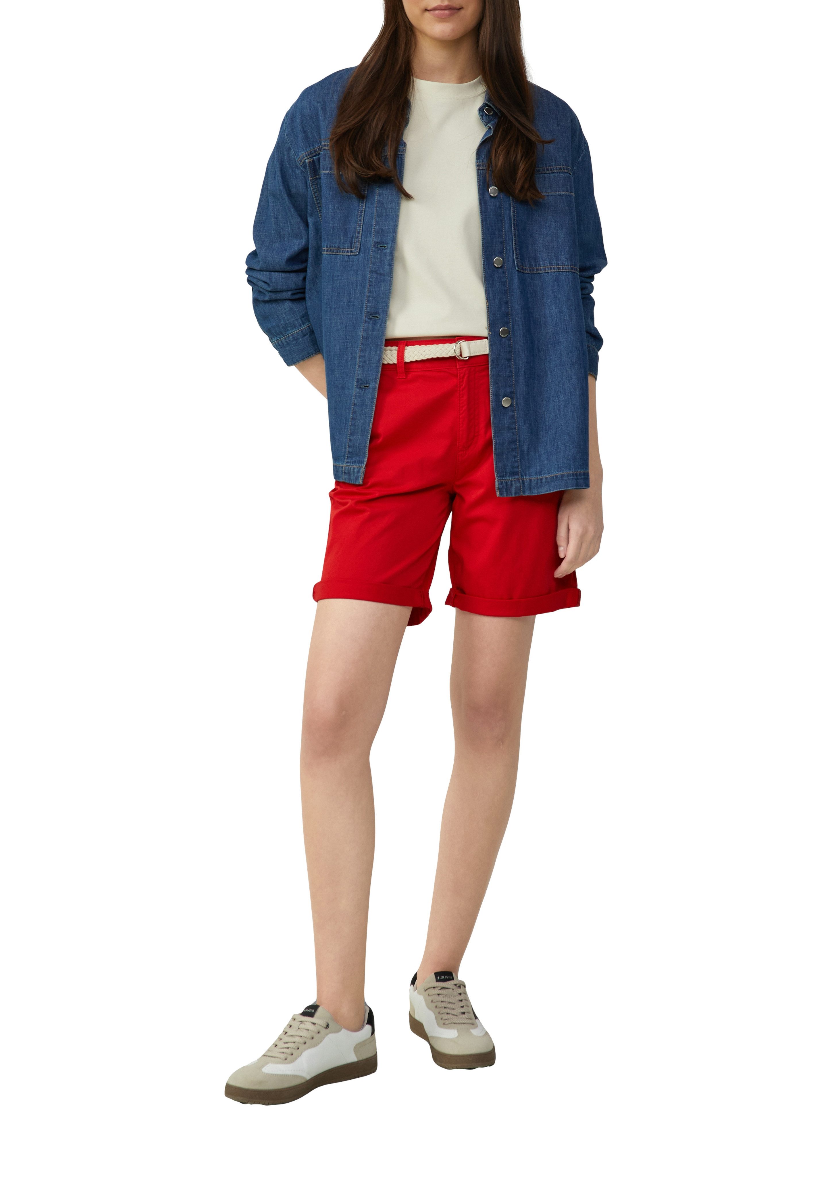 s.Oliver Chinoshorts Sommerhose mit geflochtenem Gürtel günstig online kaufen