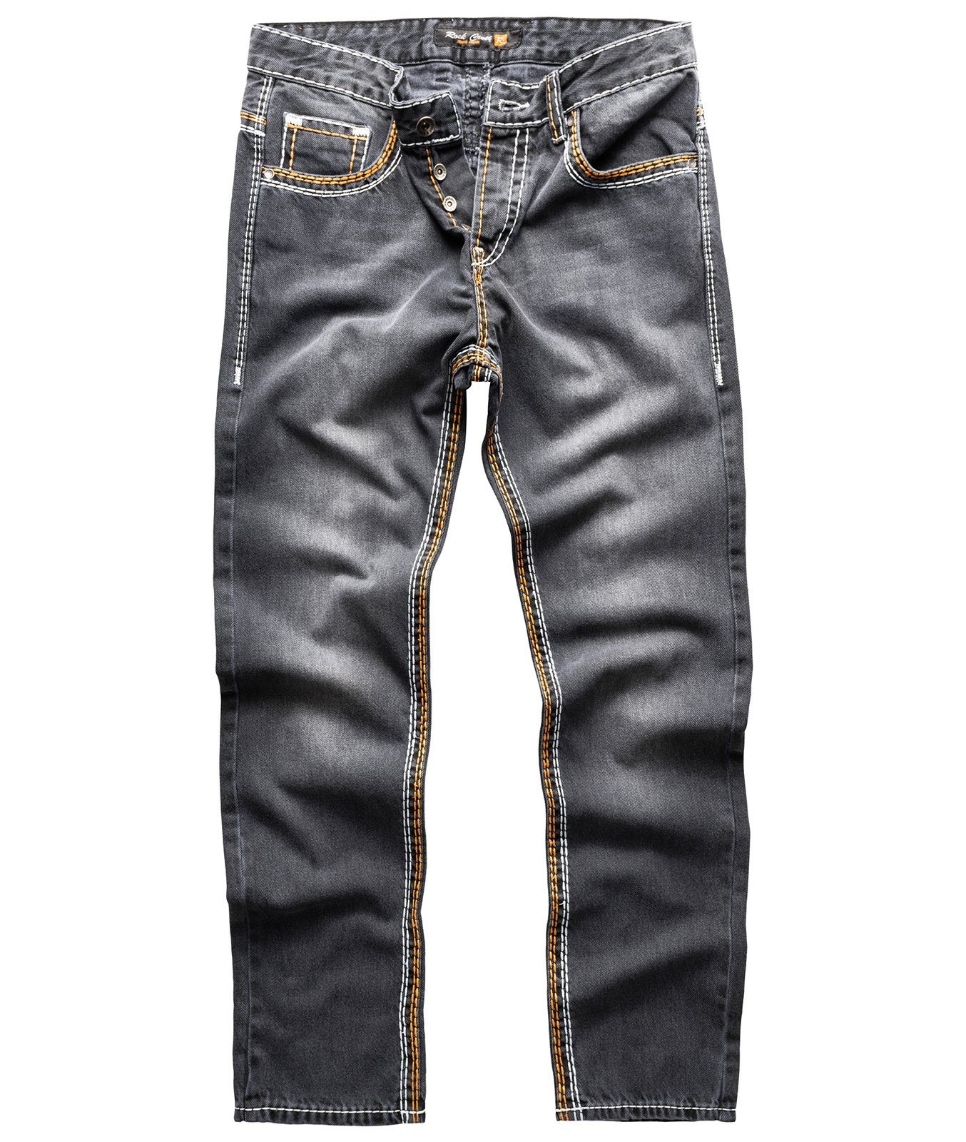 Jeans Straight-Jeans dicke RC-2168 Rock Creek Herren Comfort Fit Nähte