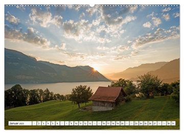 CALVENDO Wandkalender Faszination Berner Oberland 2023 - Thuner- und Brienzersee (Premium, hochwertiger DIN A2 Wandkalender 2023, Kunstdruck in Hochglanz)