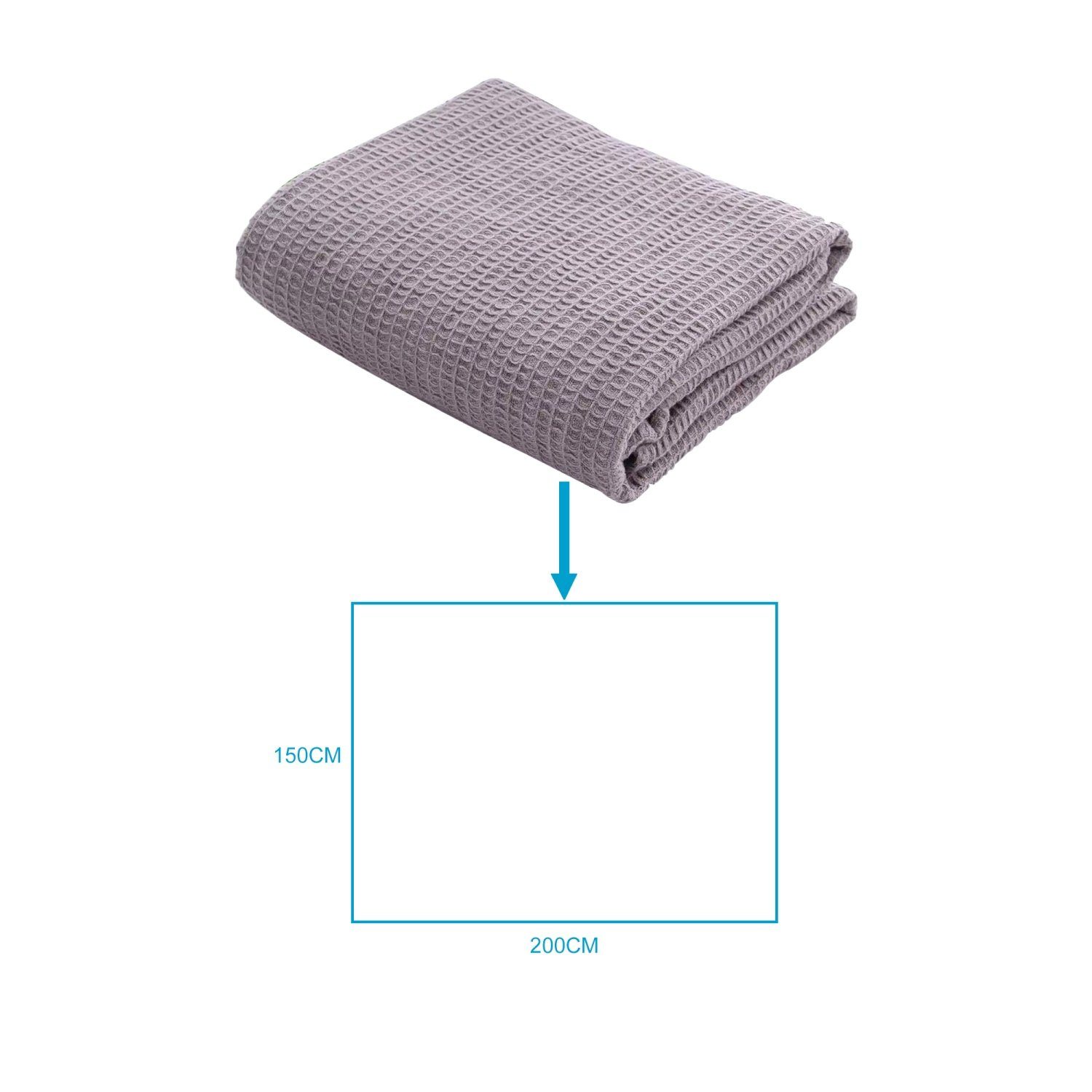 Picknickdecke, Intirilife, Baumwoll Sommerdecke Tagesdecke Kolter Sofadecke Grau 214 x 150 cm