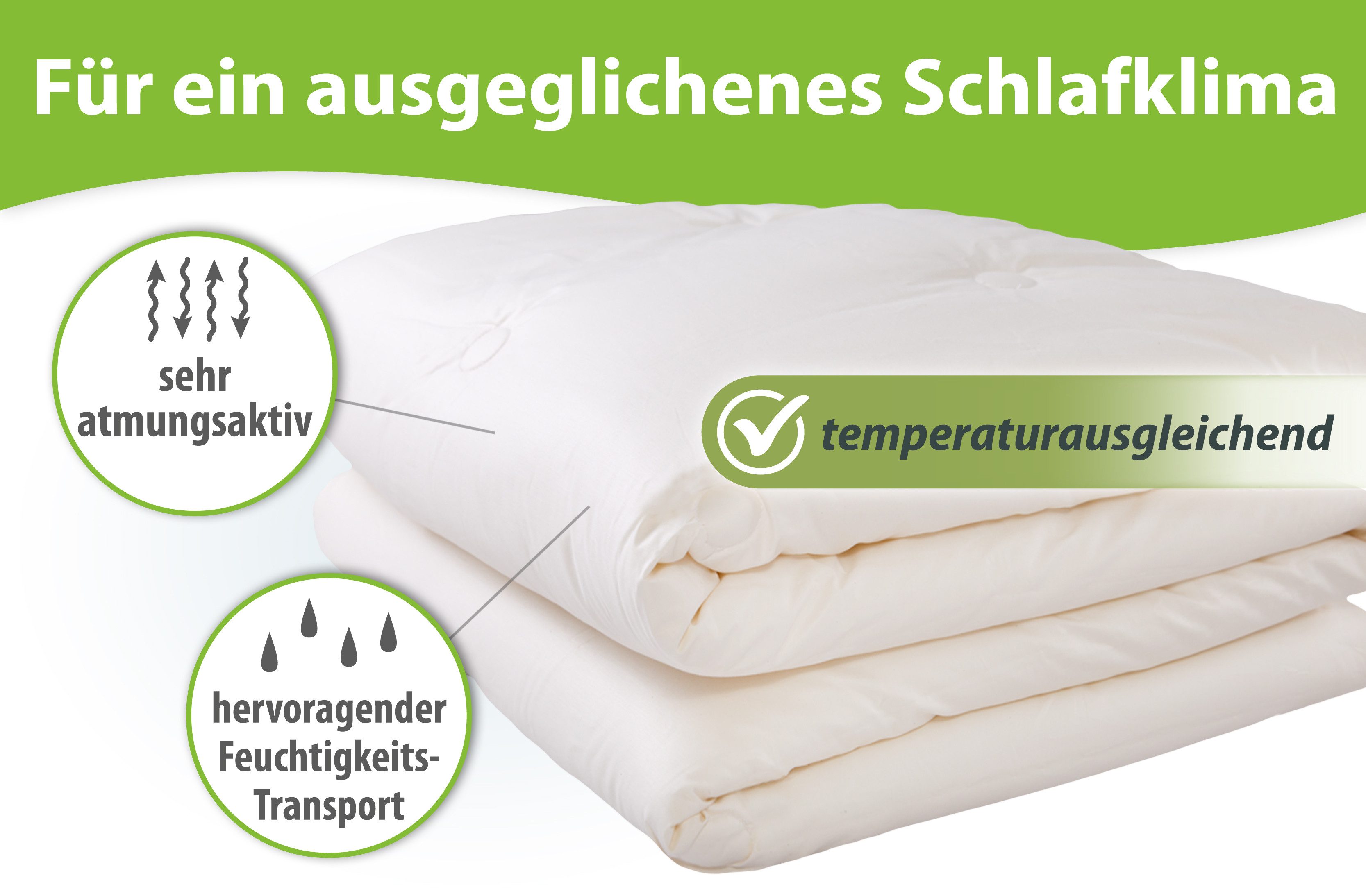 franknatur Naturfaserbettdecke Winterdecke Lyocell Bio, Füllung: 100% Lyocell/Tencel®, Bezug: 100% Baumwolle kbA, warme atmungsaktive Winter-Bettdecke – Bild 3 von 5