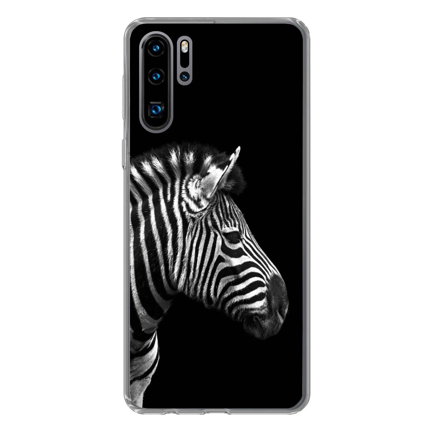 Handyhülle für Huawei P30 Pro Zebra - Schwarz - Weiß - Porträt - Tiere