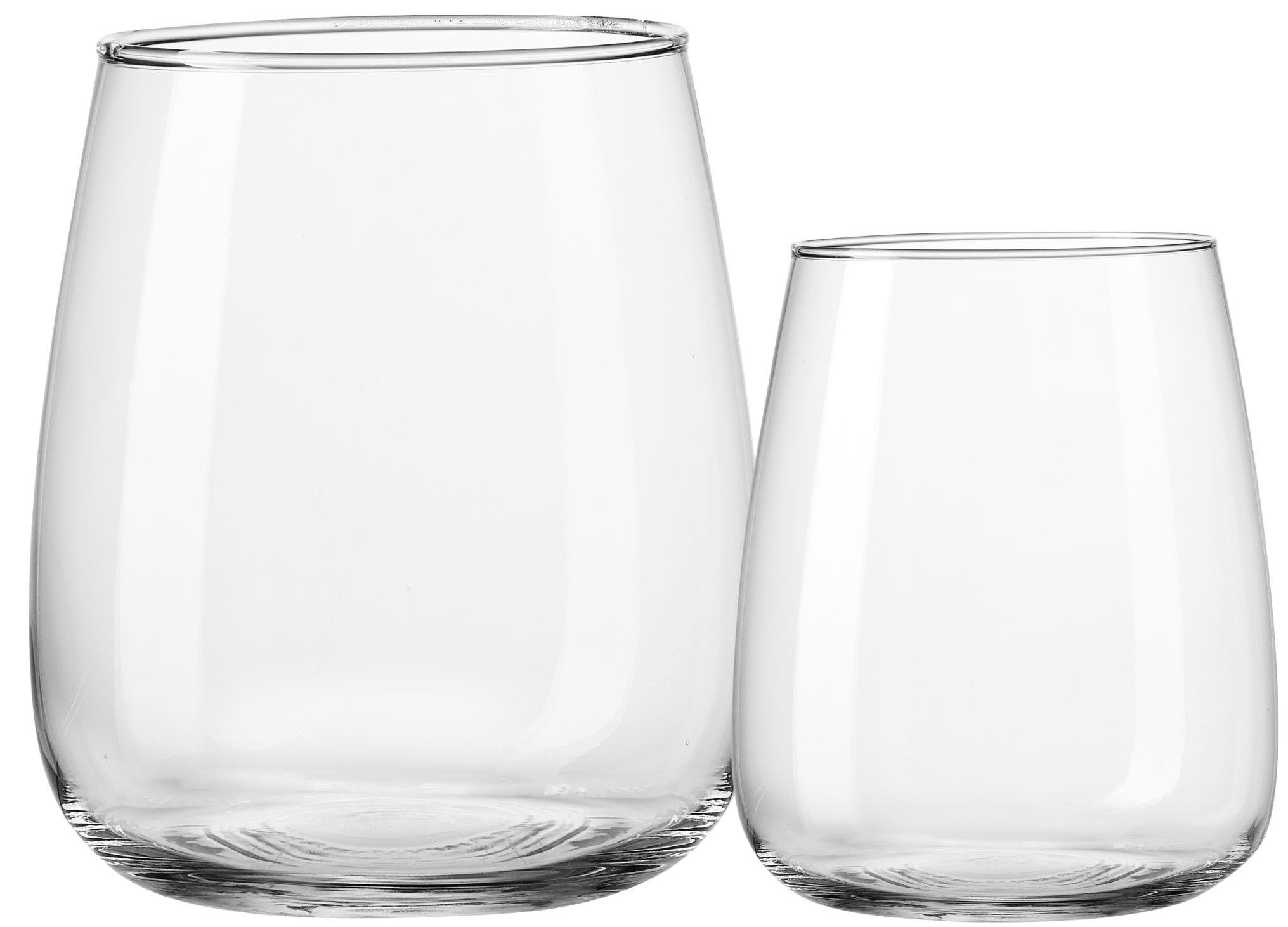 Ritzenhoff & Breker Tischvase Zwei bauchige Glasvasen-Set Rimini, 2-teilig, 17/23cm (Set, 2 St), Robustes und klares Glas, harmonisch geschwungene Form