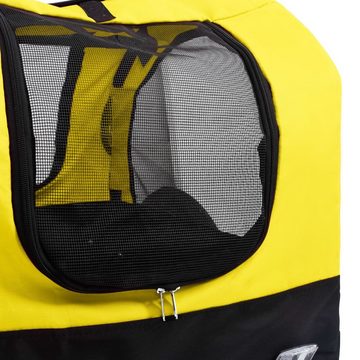 vidaXL Fahrradhundeanhänger 2-in-1 Fahrradanhänger für Hunde und Buggy Gelb und Schwarz