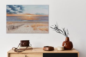 KUNSTLOFT Gemälde Sunset by the Sea 90x60 cm, Leinwandbild 100% HANDGEMALT Wandbild Wohnzimmer
