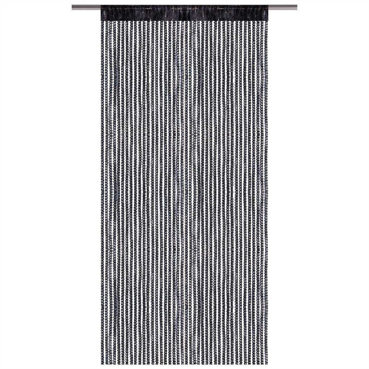 bis 200cm Stangendurchzug mit 300 Türvorhang, modern Bestlivings, halbtransparent, Fadenvorhang, Stangendurchzug, x attraktiv 250cm) und (90 Fadengardine Schwarz x