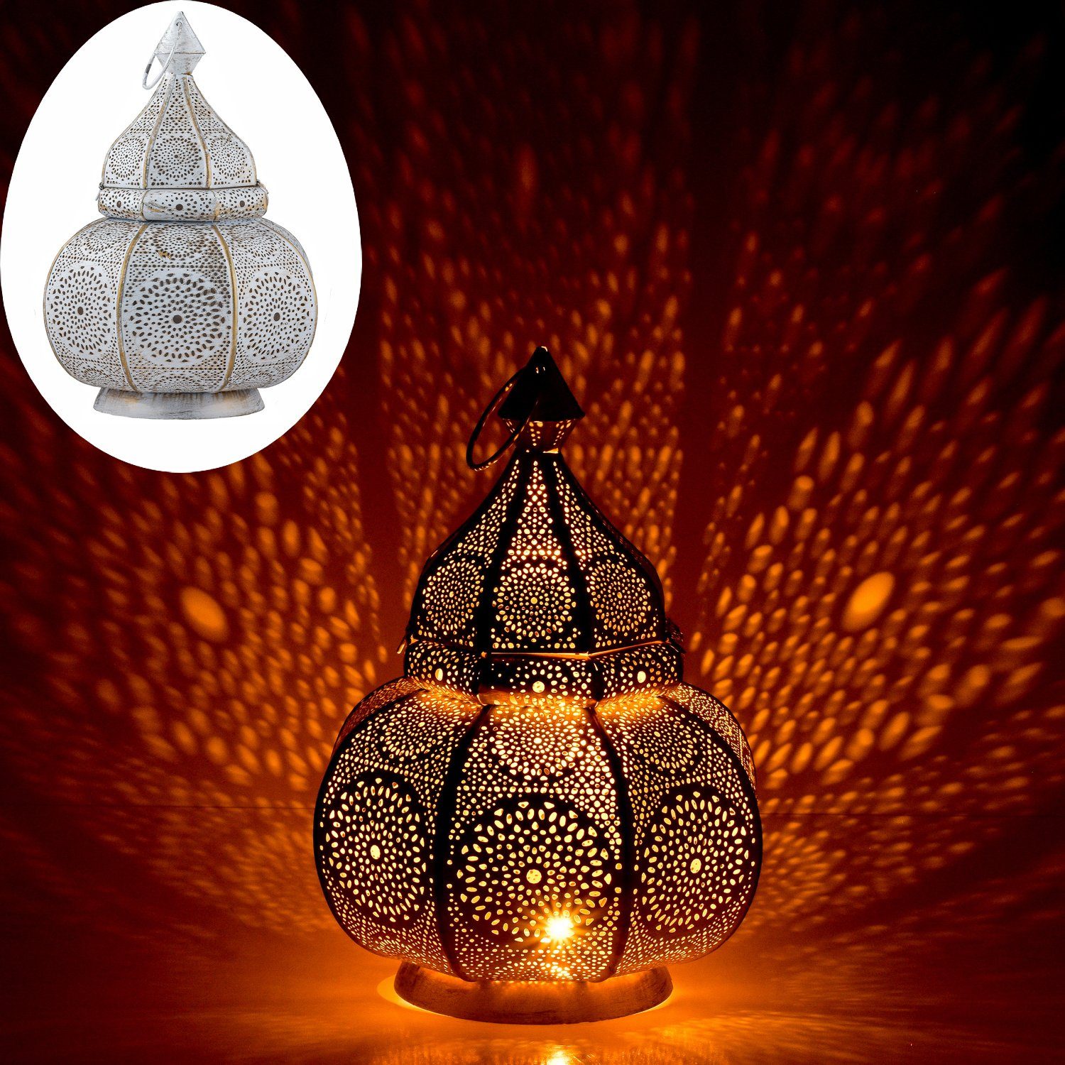 Marrakesch Orient & Mediterran Interior Windlicht Tischlampe Laterne Lamisa, Leuchte, Windlicht, Deko (1 St), Handarbeit