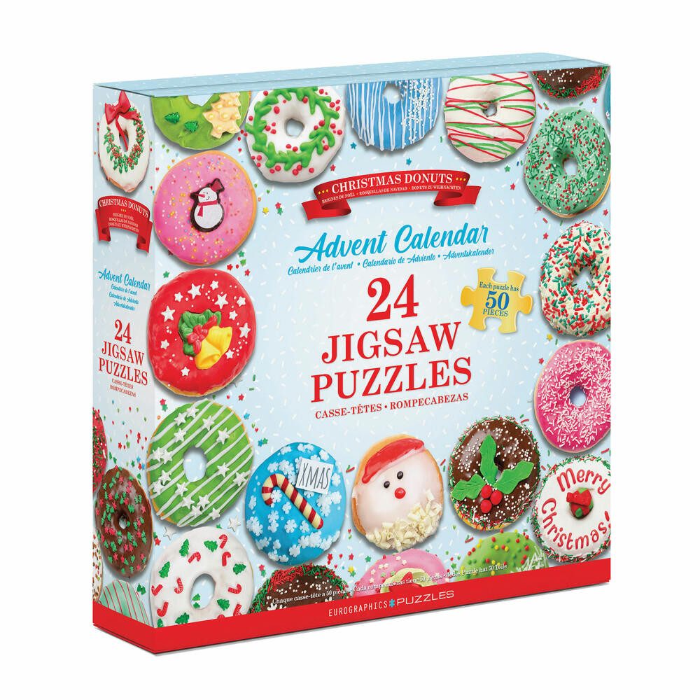 EUROGRAPHICS Puzzle Adventskalender Christmas Donuts, 50 Puzzleteile