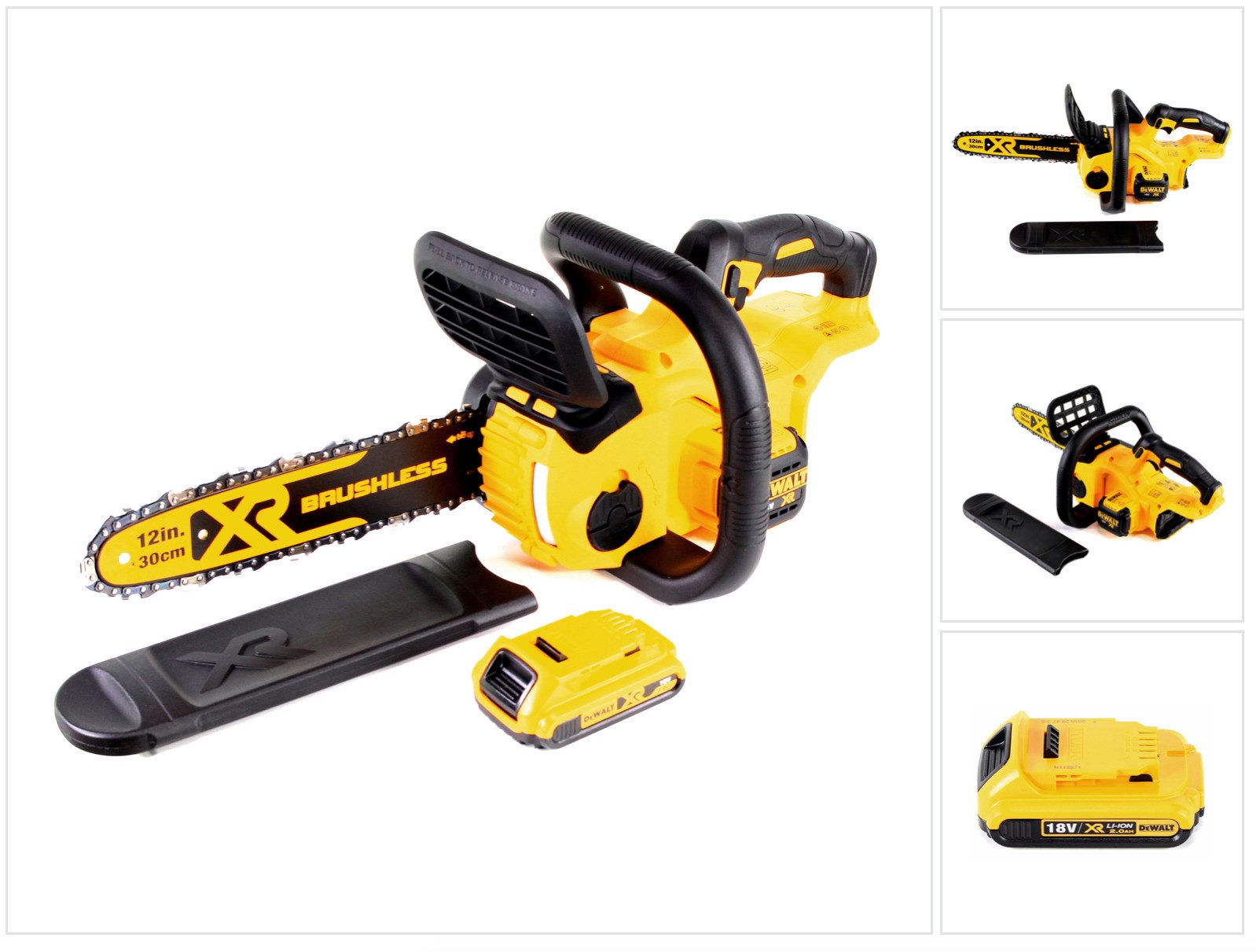 DeWalt Benzin-Kettensäge DCM 565 N Akku Kettensäge 18V + 1x Akku 2,0 Ah