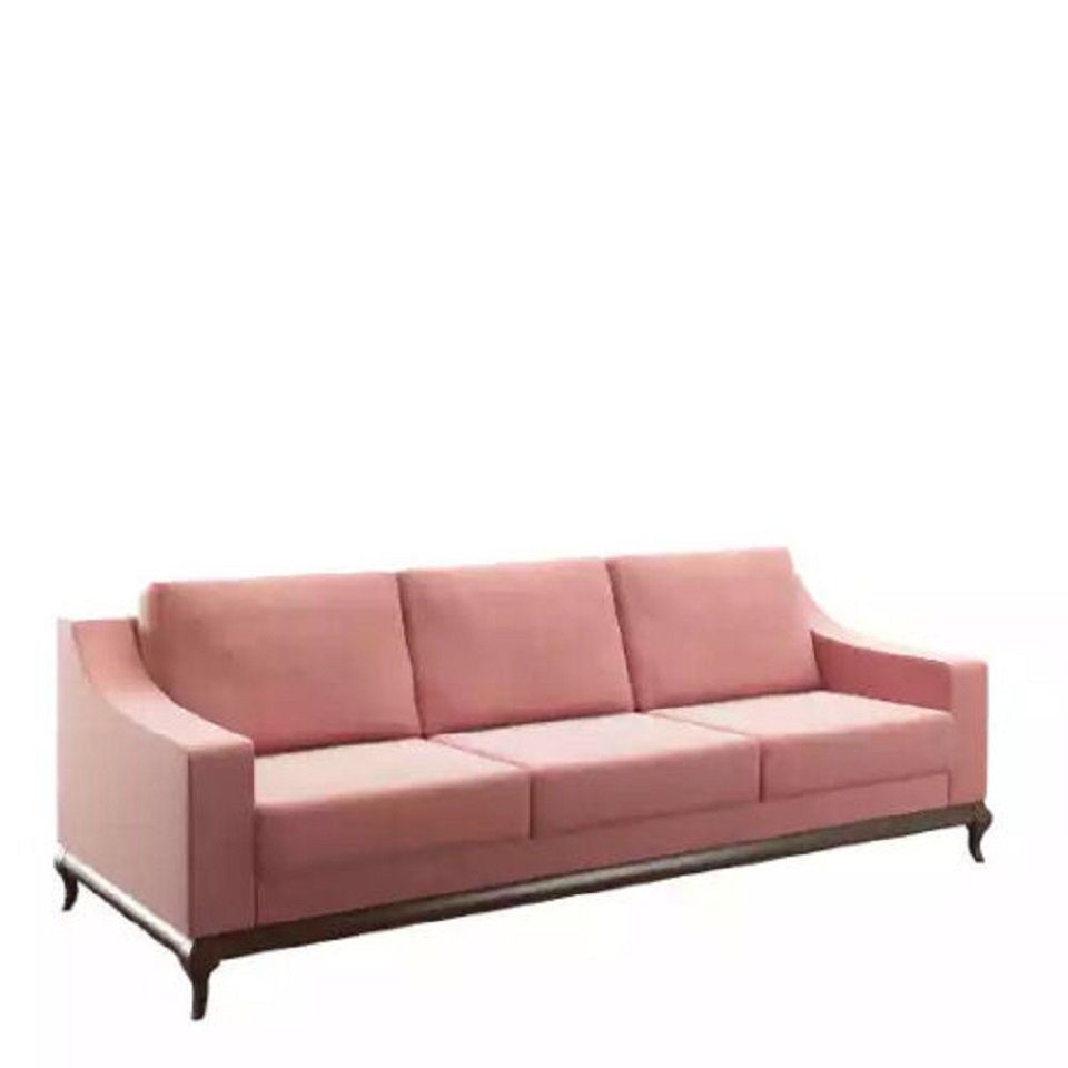 Dreisitzer Modern Teile, Polstersofa, 1 Rosa in 3-Sitzer Wohnzimmer JVmoebel Europe Made Sofa Neu Möbel Luxus