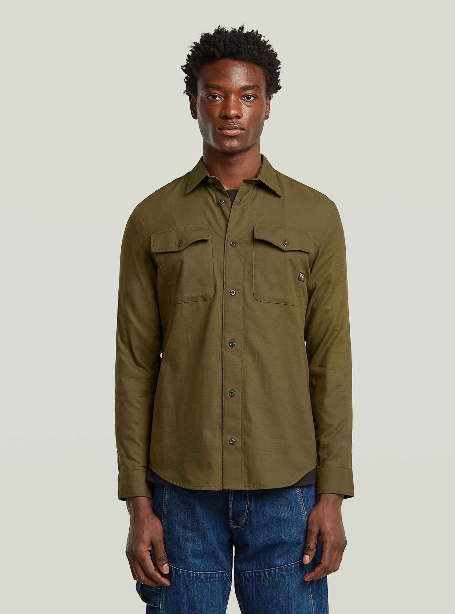 Langarmshirt Marine Slim Hemd