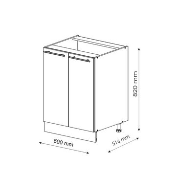 Vicco Unterschrank Küchenschrank 50 cm FAME-LINE Weiß Anthrazit-Gold Landhaus