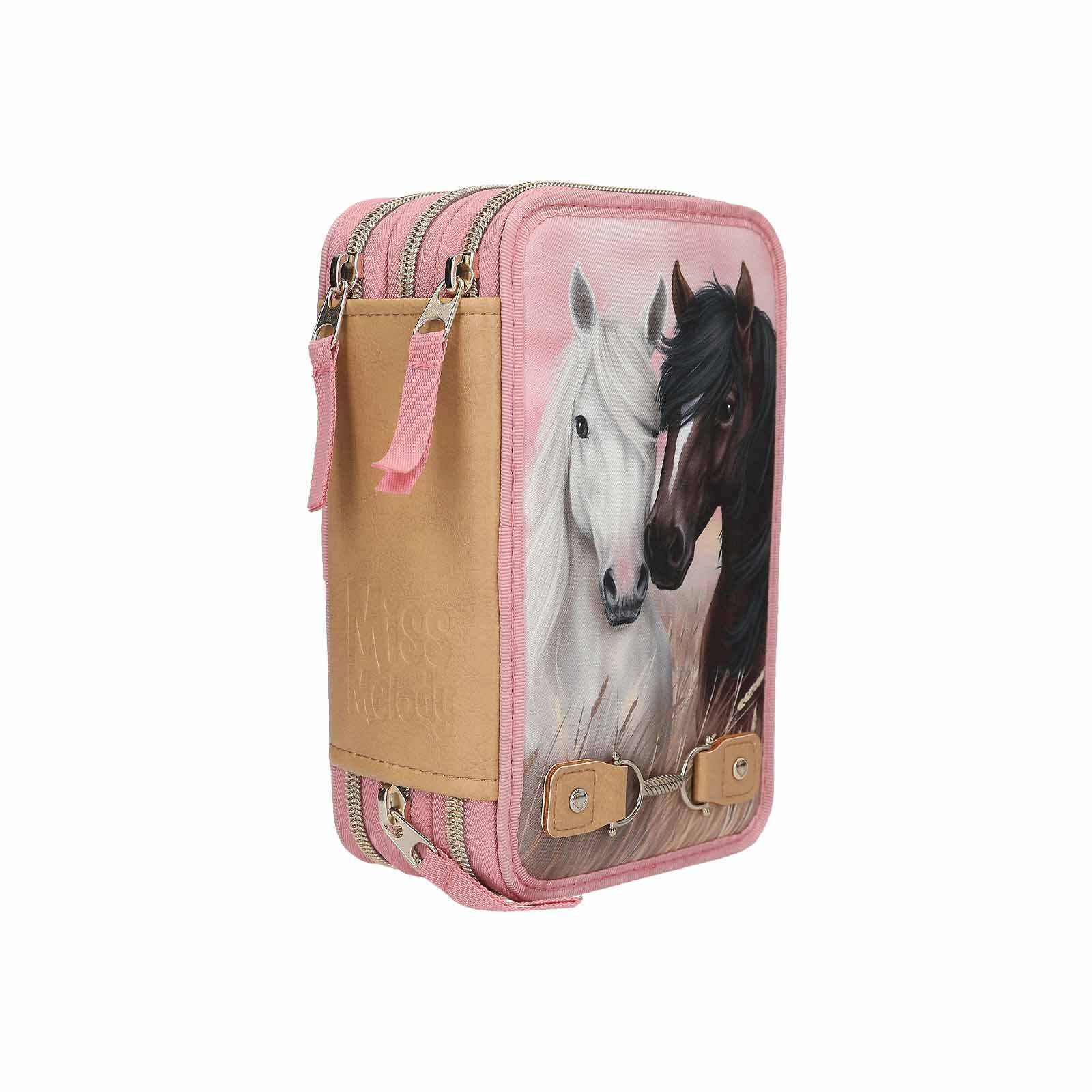 Depesche Federmäppchen Miss Melody 3-Fach Federtasche Dusty Rose, (1-tlg)