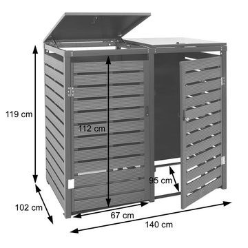 MCW Mülltonnenbox MCW-K14-XL, Deckel von oben zu öffnen für leichtes Befüllen