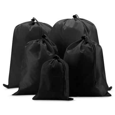 EAZY CASE Kofferorganizer 5er Set Koffer Organizer Bags, Schuhbeutel Backpack Wäschesack mit Kordelzug Wäschebeutel Schwarz