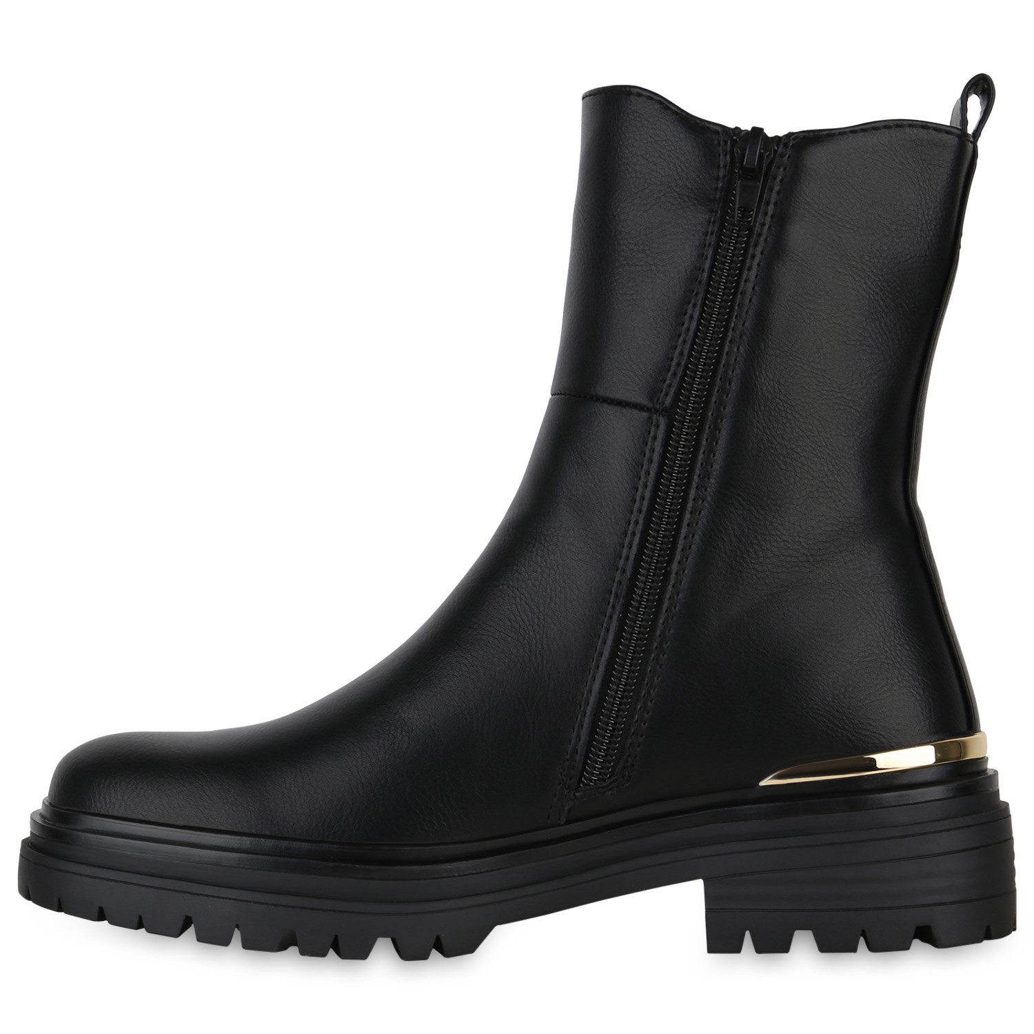 VAN HILL 840618 Stiefelette Damen Klassische Stiefeletten Profil-Sohle Stiefel