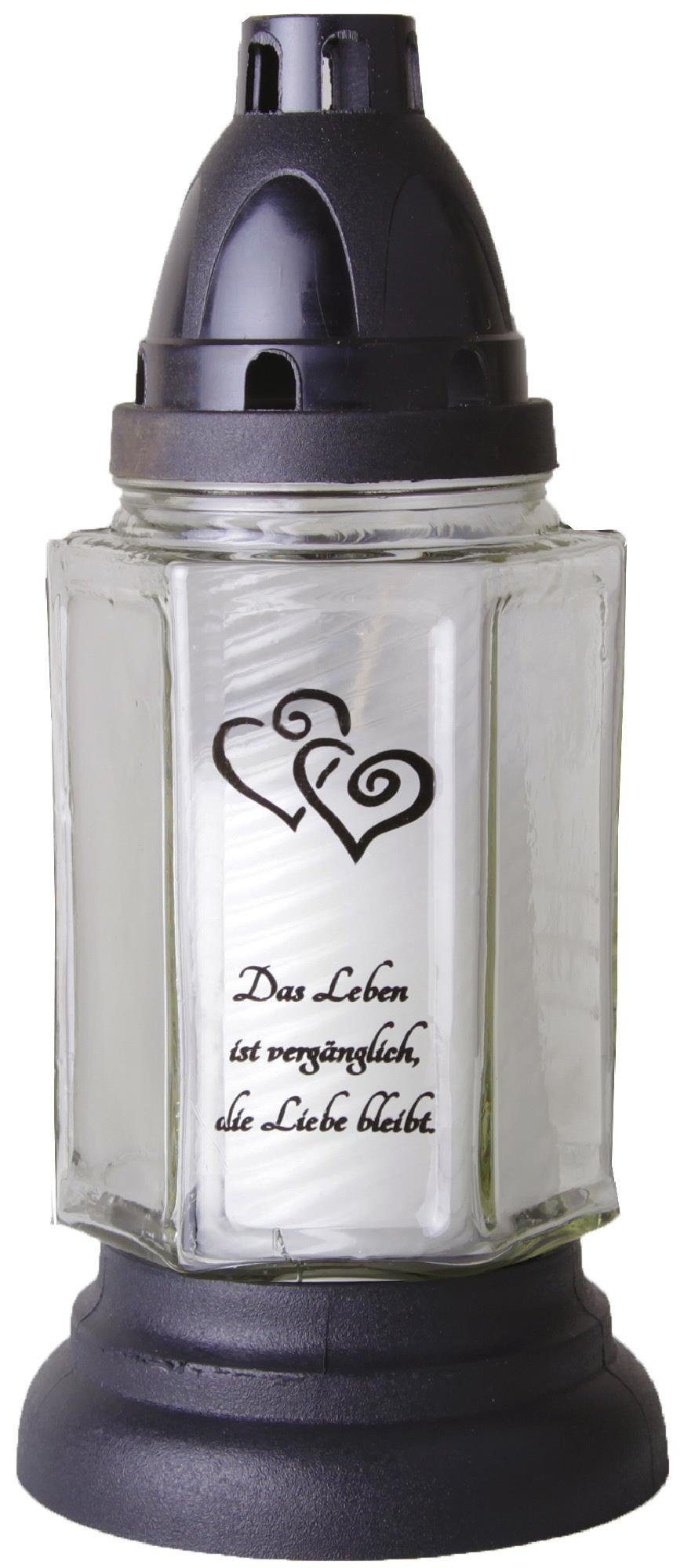 HS Candle Grabkerze (1-tlg), 6eck mit Motiv und Spruch, Grablicht Grabschmu günstig online kaufen