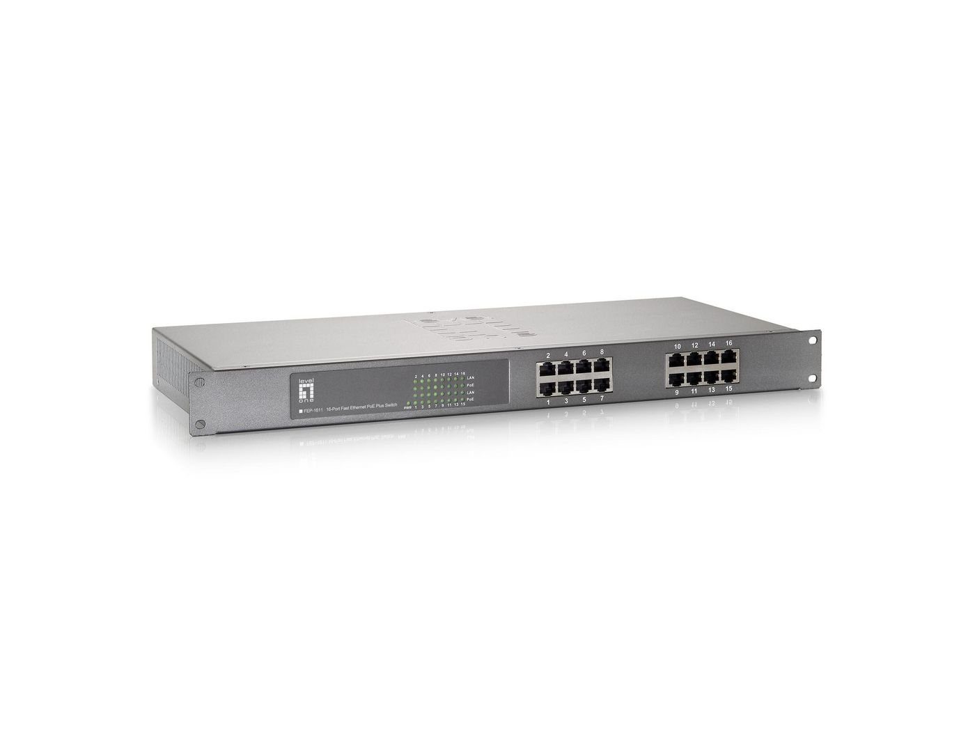 Levelone Switch 16P DT/19 LevelOne Netzwerk-Switch FEP-1611 PoE