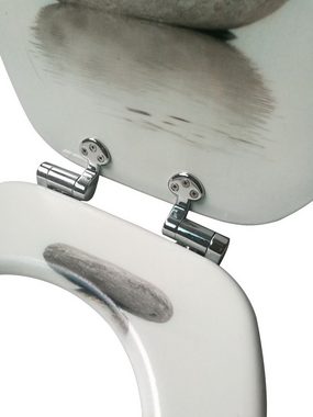 Steelboxx Fächerschrank WC Sitz Toilettensitz Toilettendeckel Klodeckel Klobrille mit Absenkau (Komplett-Set, 1-St) WC-SITZ mit Absenkautomatik und Edelstahlscharnieren
