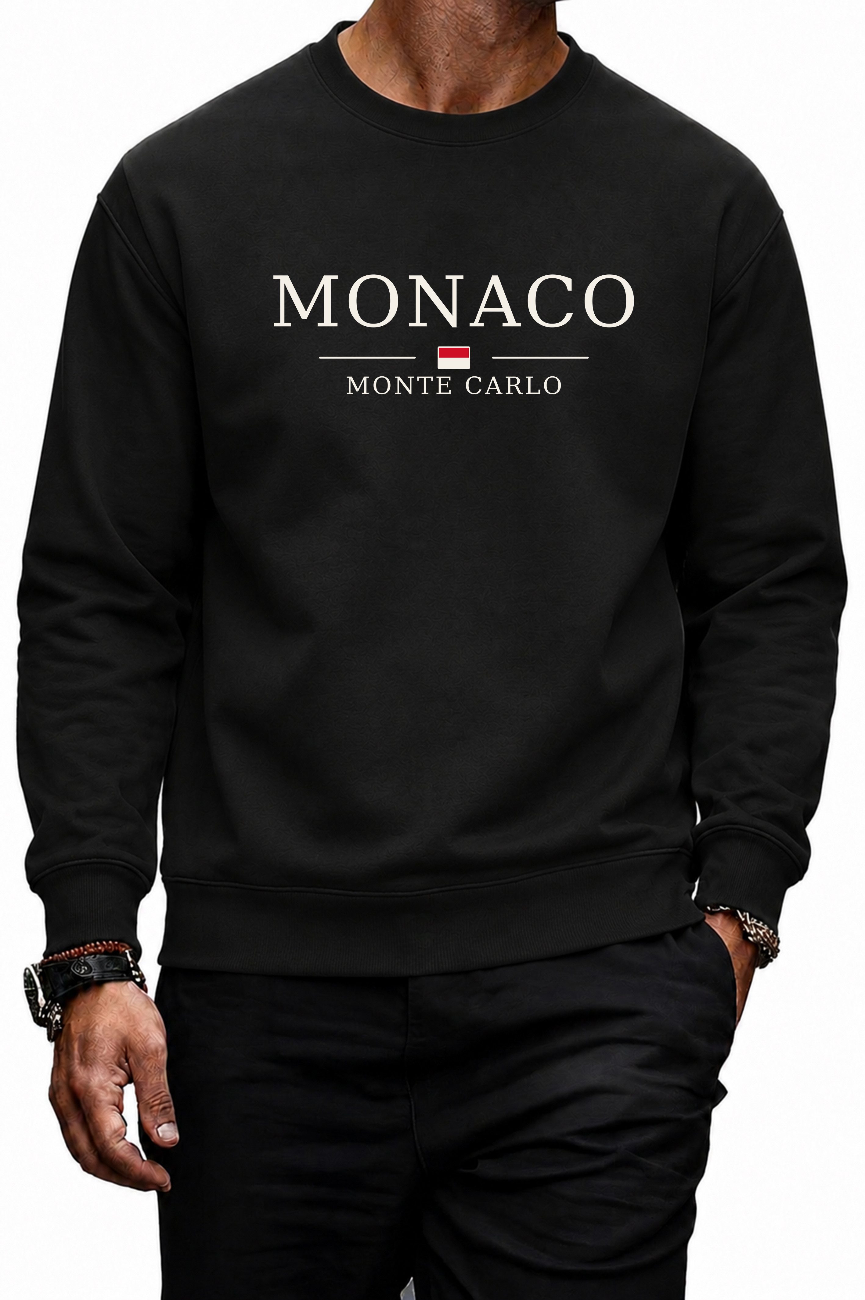 Banco Sweatshirt Herren Rundhalspullover Pullover Langarmshirt Pulli Monte Carlo