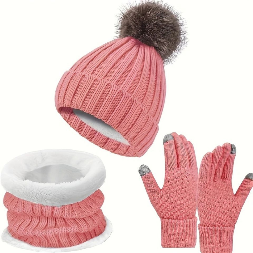 Mütze & Schal Winter Mützen, Handschuhe und Schal Set