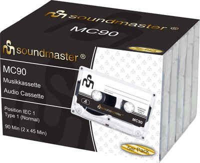 Soundmaster »Soundmaster MC905P - Fünf Leerkassetten Kompaktkassette Audiokassetten (IEC1 90 Minuten Normal)« CD-Player