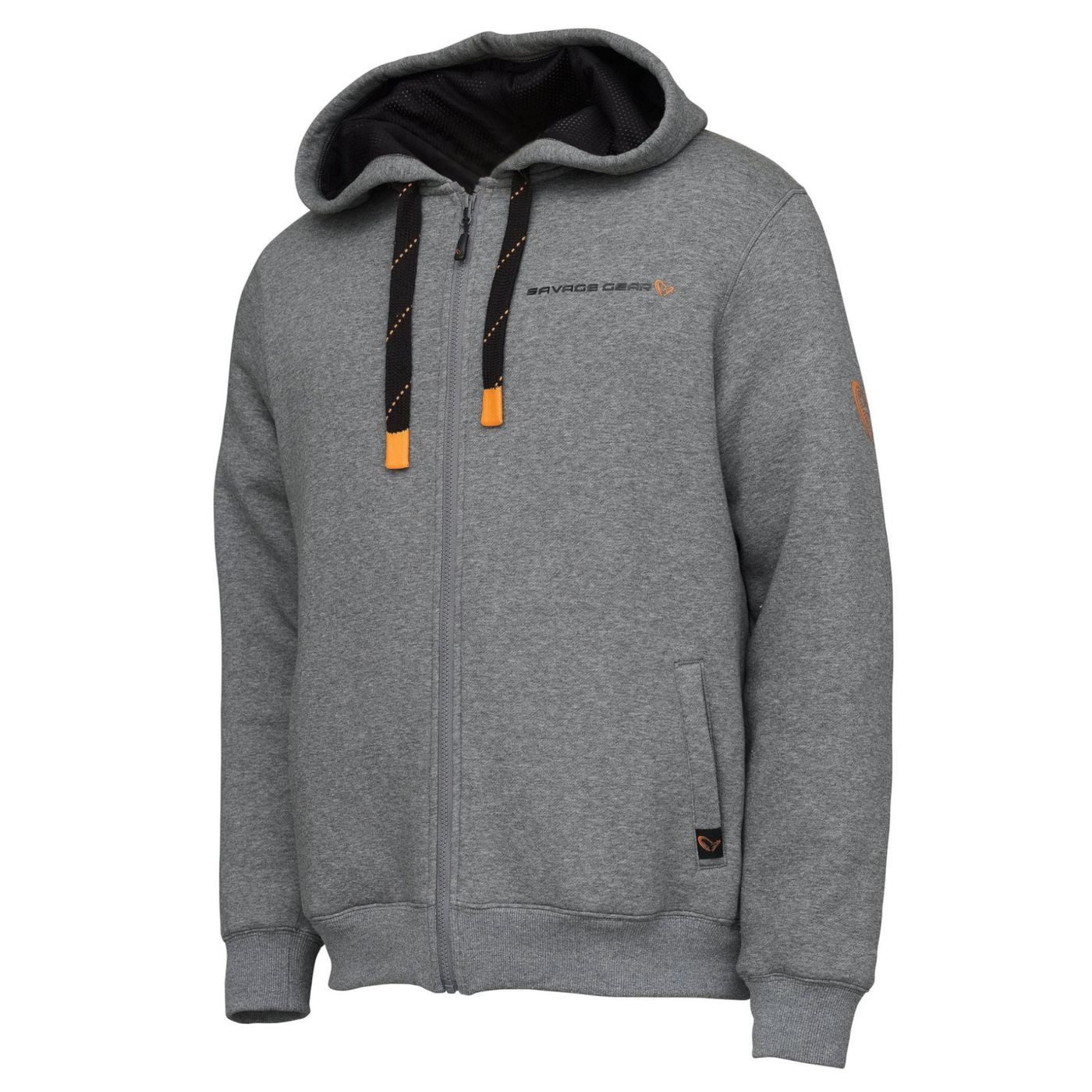 Savage Gear Kapuzenpullover Savage Gear Classic Zip Hoodie Grey Melange - Angelpullover
