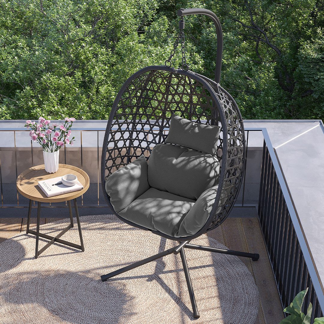 STEELSØN Hängesessel Sarin mit Sitzkissen (grau, bis 150 kg belastbar), Rat günstig online kaufen