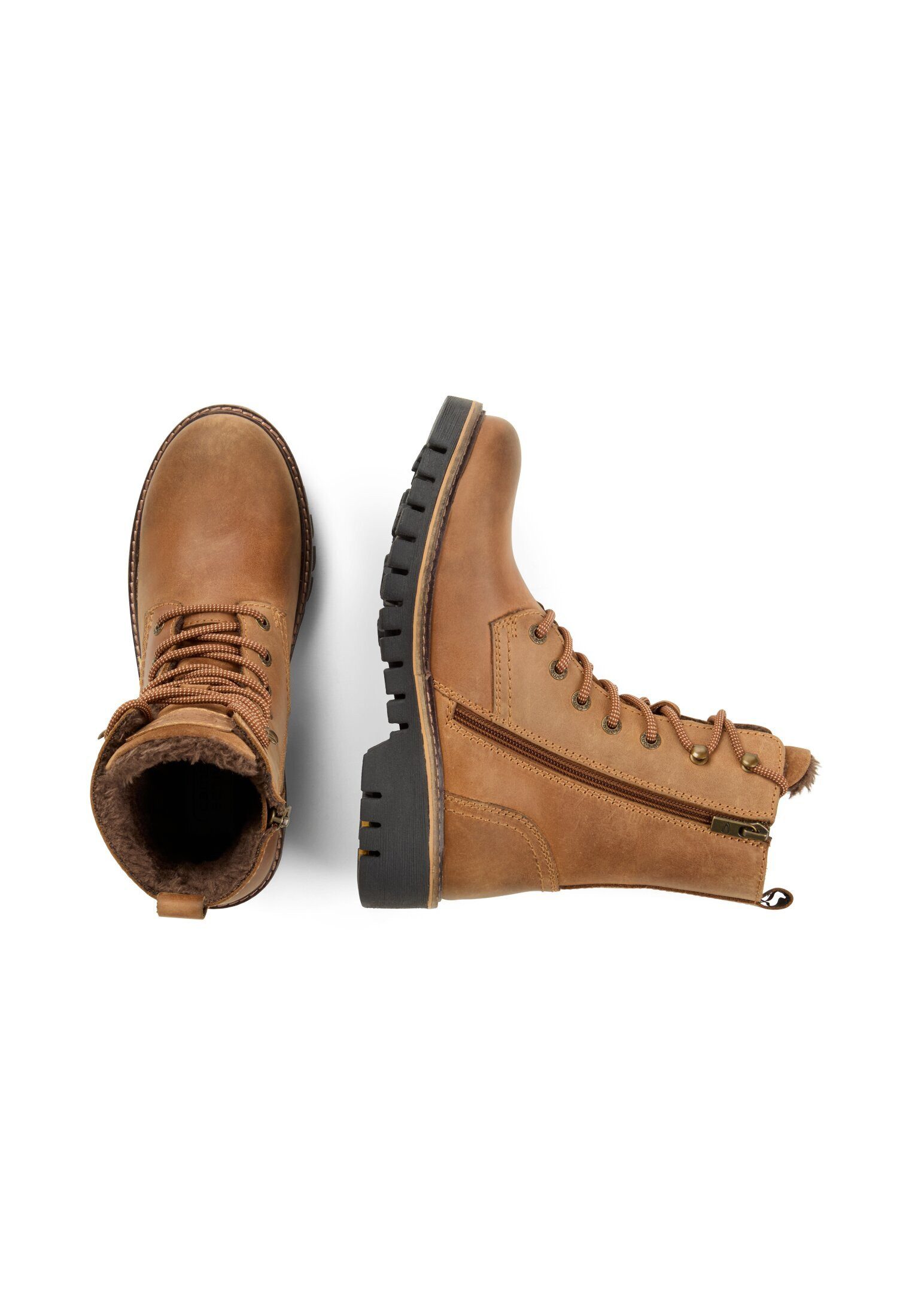 camel active aus echtem Leder Schnürstiefelette