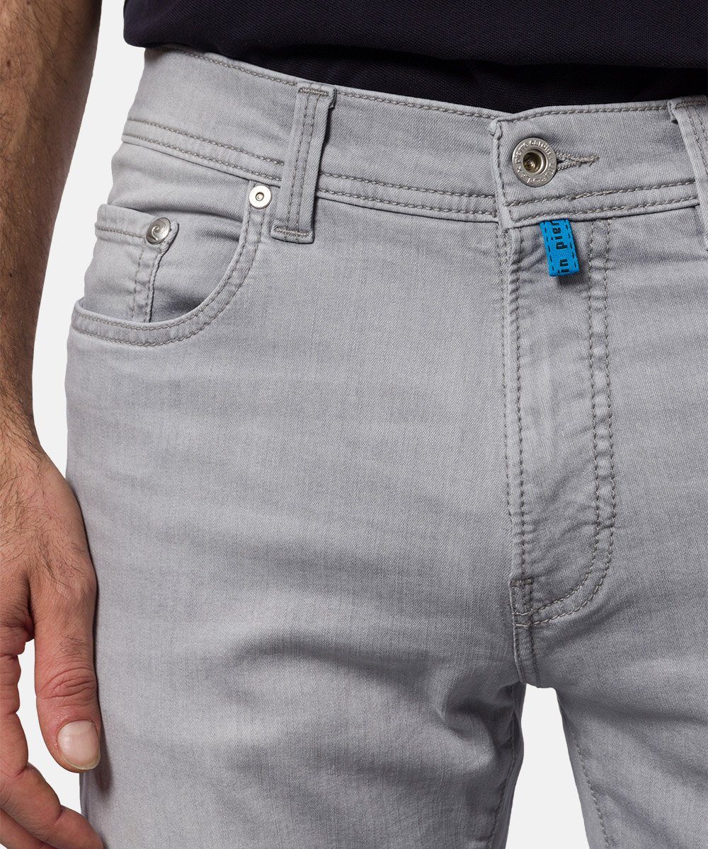 Lyon Organic Light Grey Cardin Jeans Fit Tapered Buffies Pierre Cotton 5-Pocket-Jeans Used Futureflex