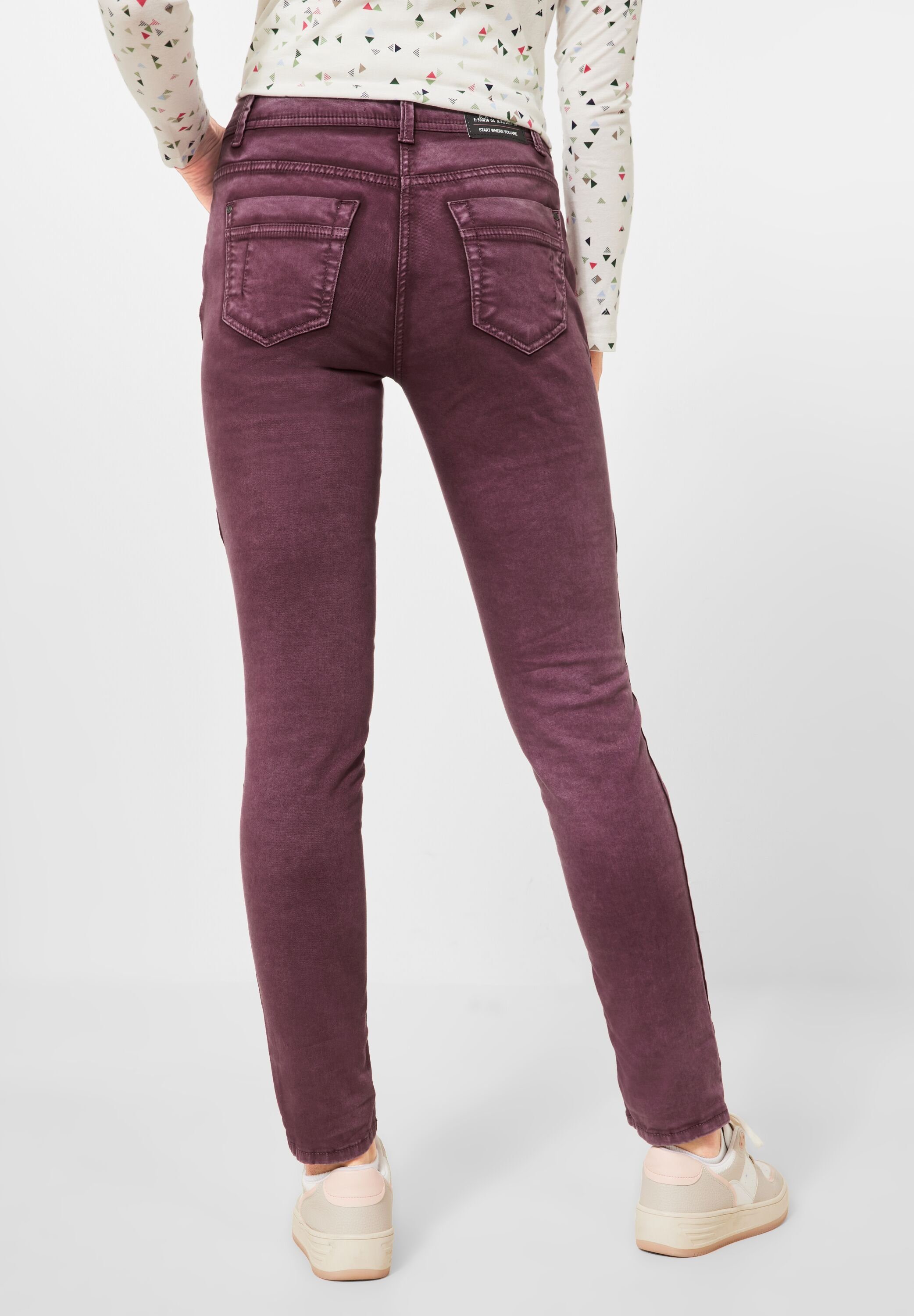 Cecil Waist High plum Stoffhose