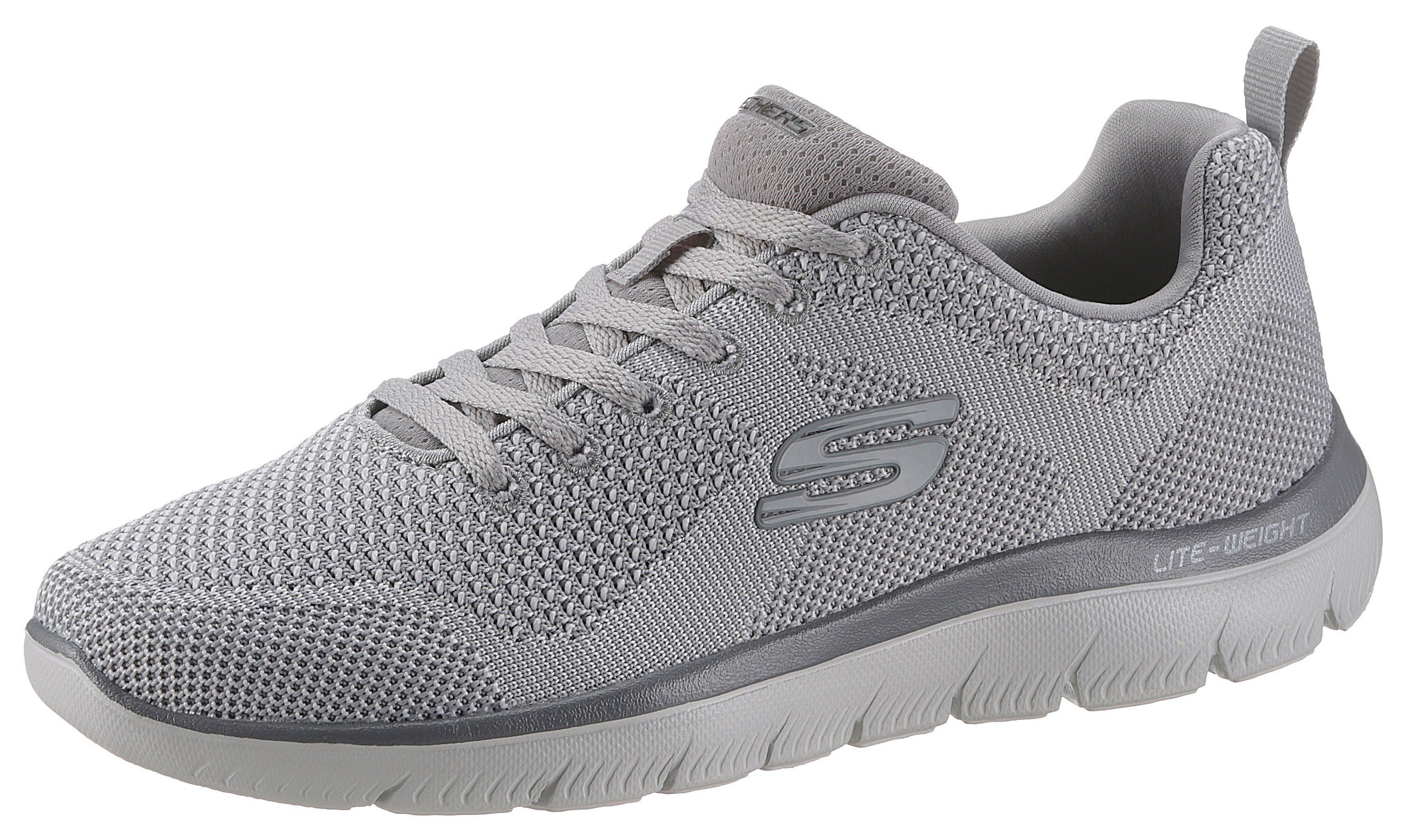 Skechers mit SUMMITS gepolstertem hellgrau Schaftrand Sneaker