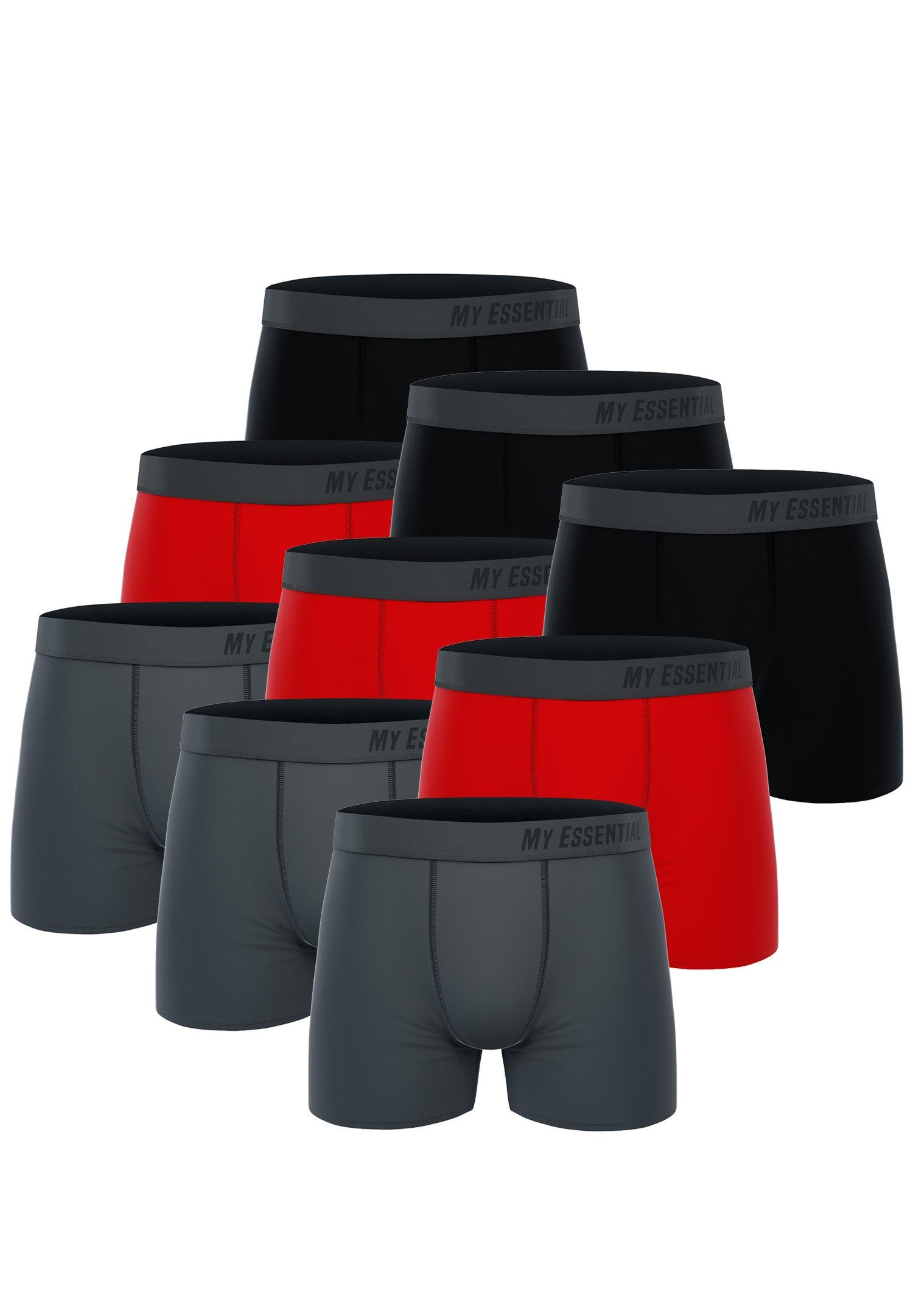 My Essential Clothing Boxershorts My Essential 9 Pack Boxers Cotton Bio (Spar-Pack, 9-St., 9er-Pack) Red