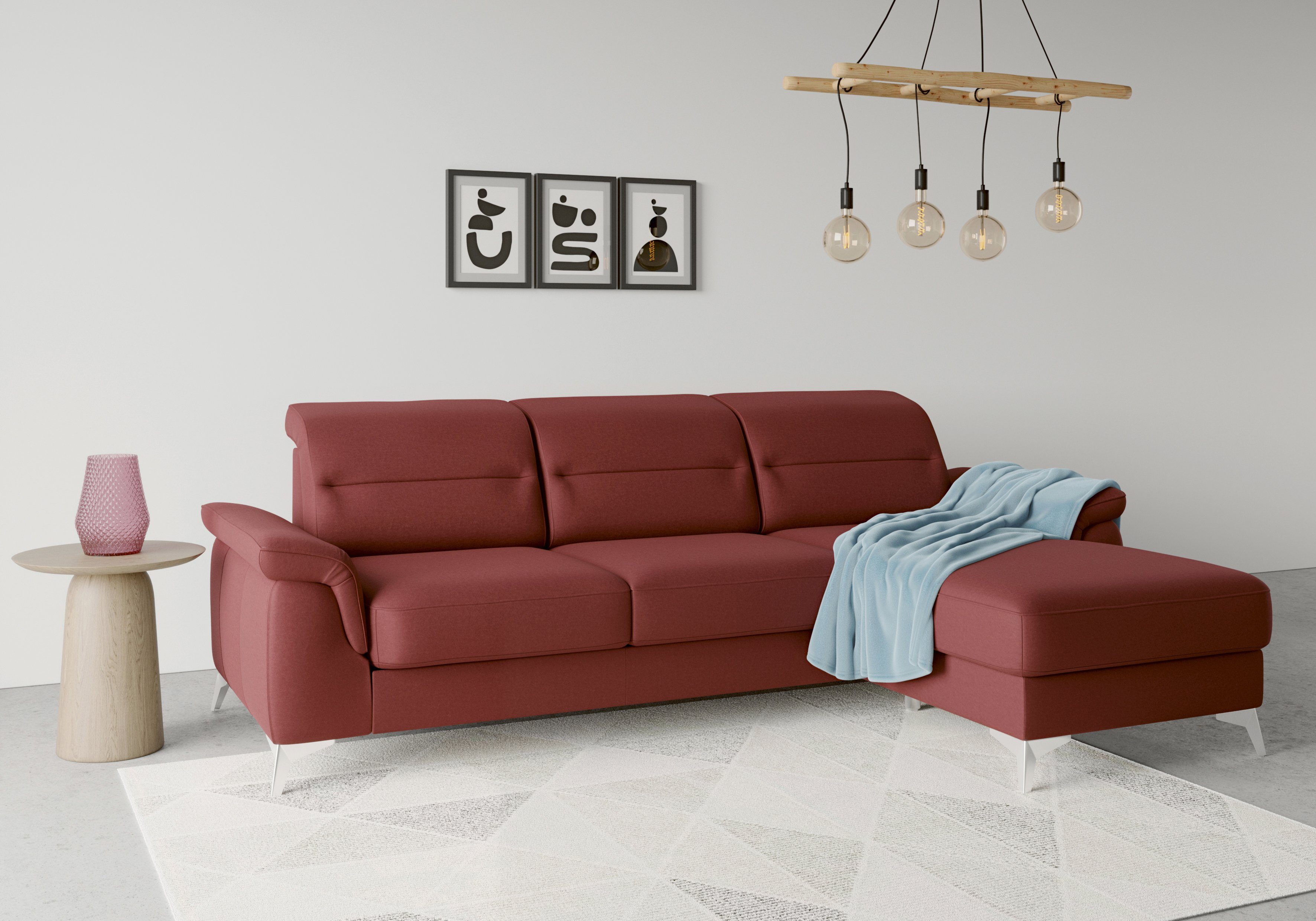 sit&more Ecksofa Sinatra, mit Recamiere, und Armteilfunktion optinal Kopfteilverstellung mit