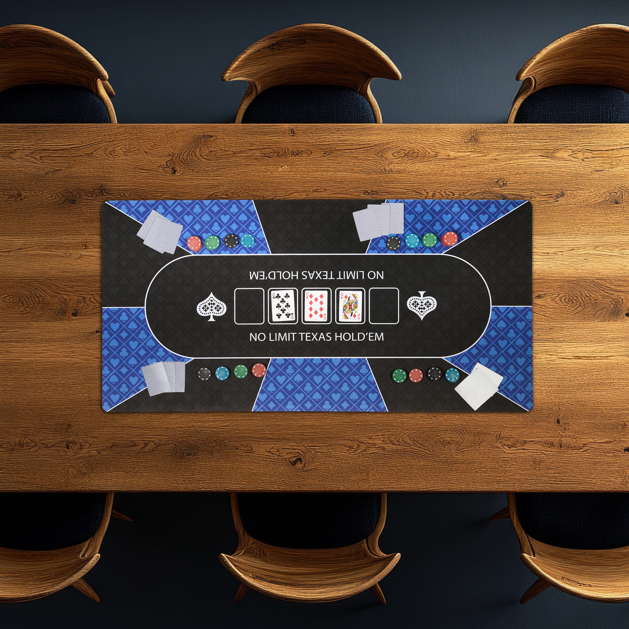 relaxdays Spiel Pokermatte 120 x 60 cm, schwarz