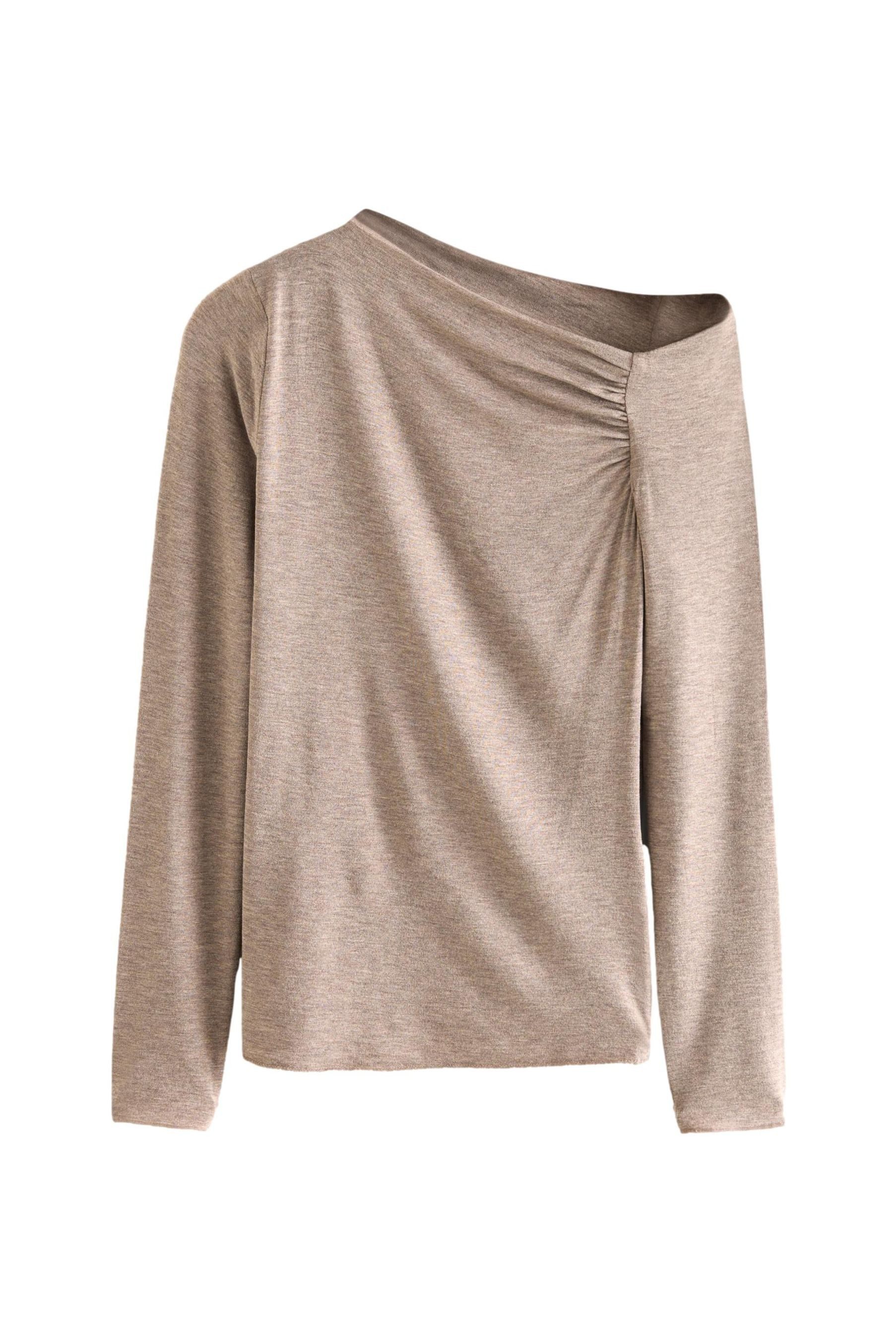 Next Langarmshirt Langärmeliger asymmetrisches Raff-Oberteil (1-tlg) günstig online kaufen