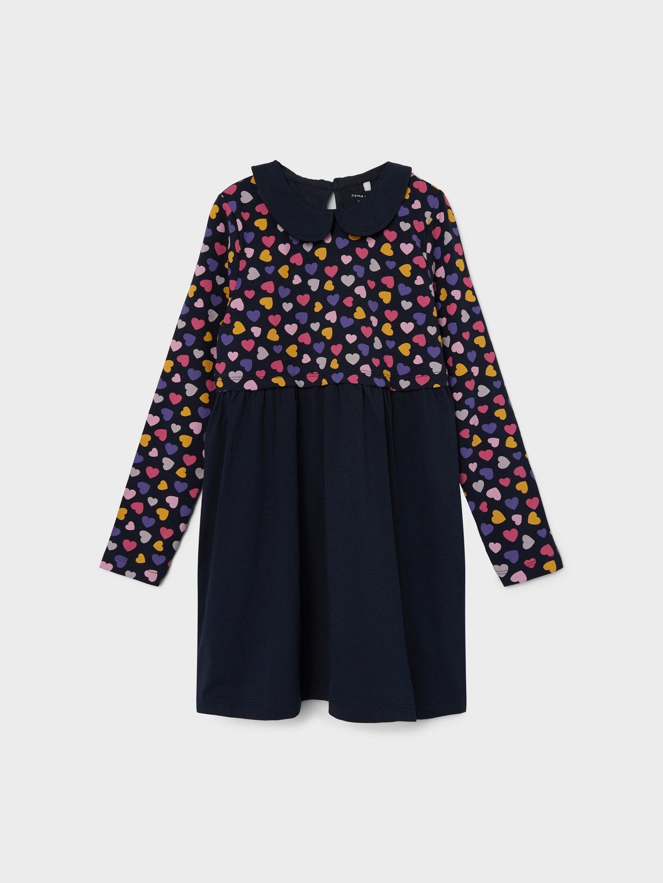 Name It Spitzenkleid Kinder Print Kleid für Mädchen Freizeit Langarm Dress NKFODNIA (lang) 5116 in Blau