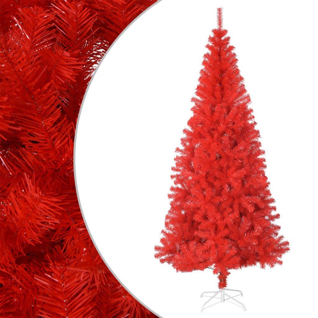 vidaXL Künstlicher Weihnachtsbaum Künstlicher Weihnachtsbaum mit Ständer Rot 180 cm PVC