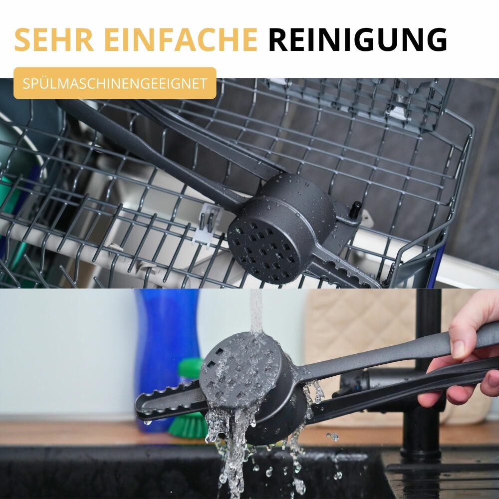 WESTMARK Pommesschneider Presse Black Edition, Churropresse, Kartoffelpresse mit Spezialbeschic, Made in Germany, spülmaschinengeeignet, lebensmittelecht